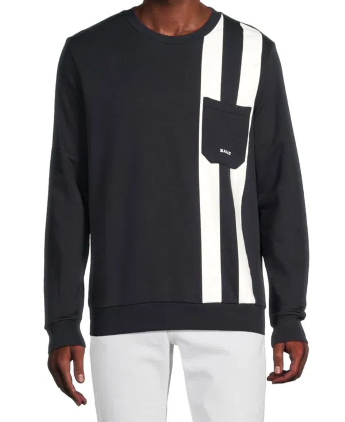 Bally BALLY navy blue & white striped sweatshirt Medium authentic Size US M / EU 48-50 / 2 - 2 Thumbnail