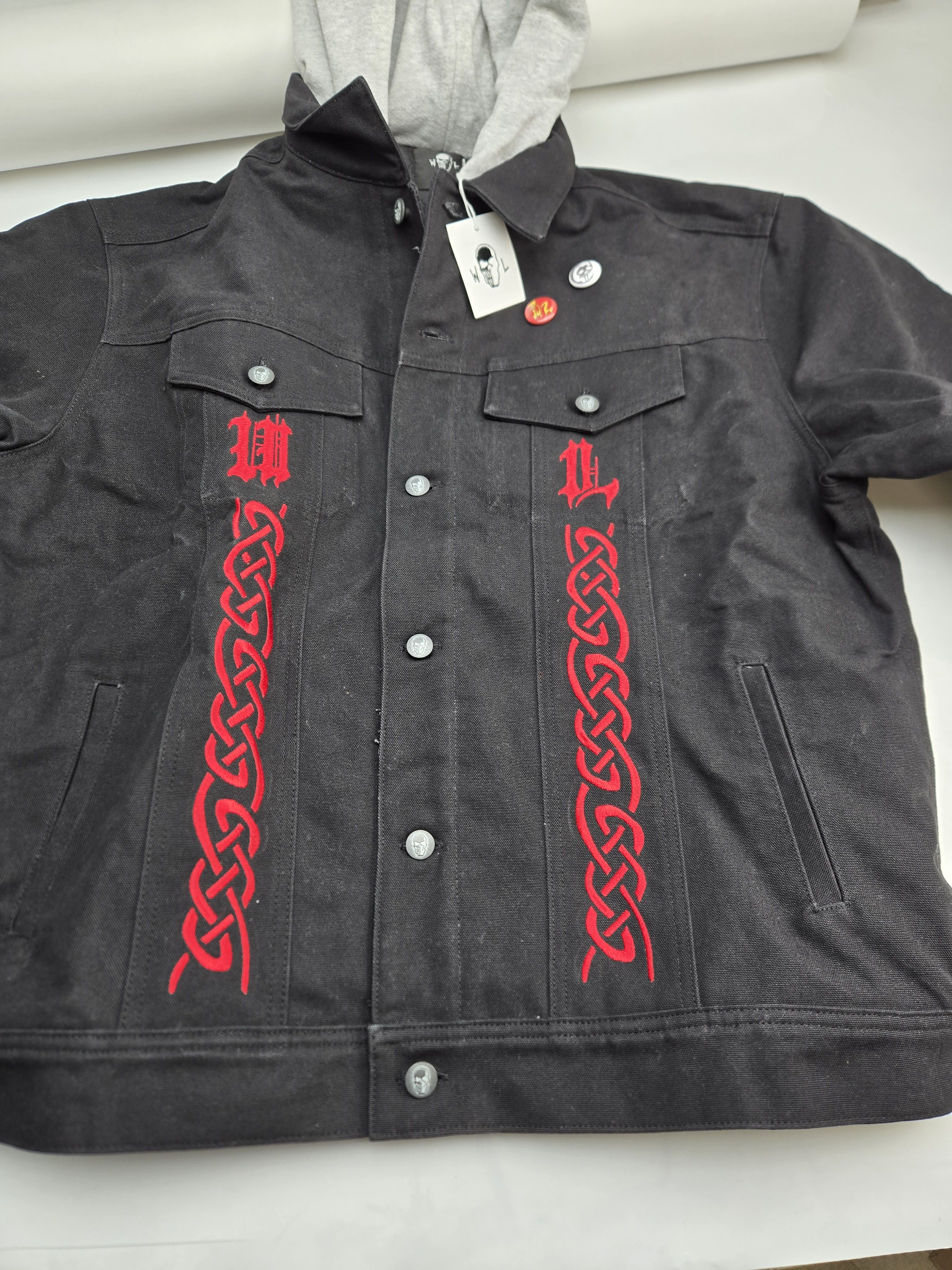 Warren Lotas Demon Hooded Denim Trucker Jacket Size US L / EU 52-54 / 3 - 2 Thumbnail