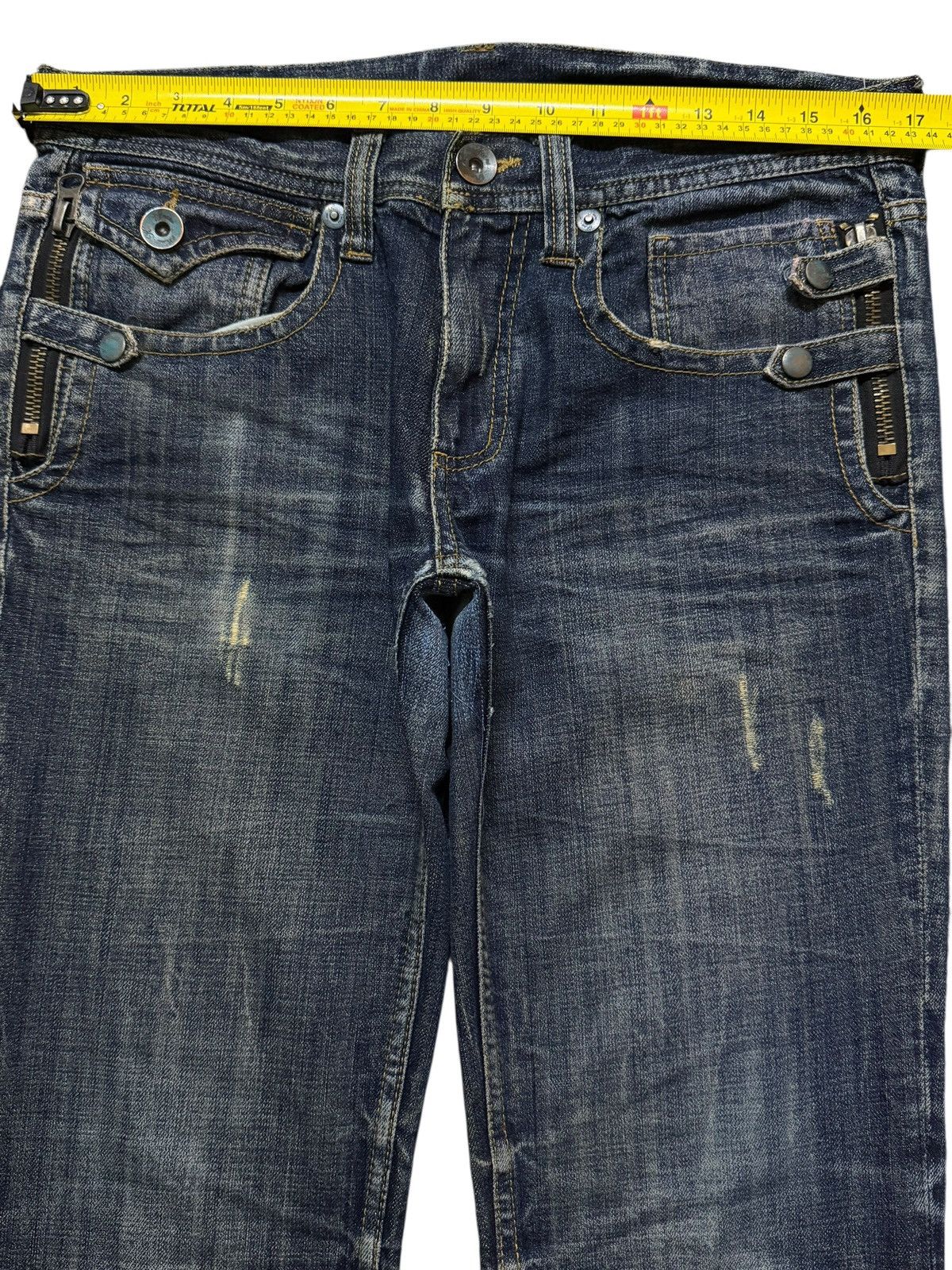 Kapital Vintage Japanese Brand Faded Wash Distress Wide Leg Flare Size US 34 / EU 50 - 8 Thumbnail