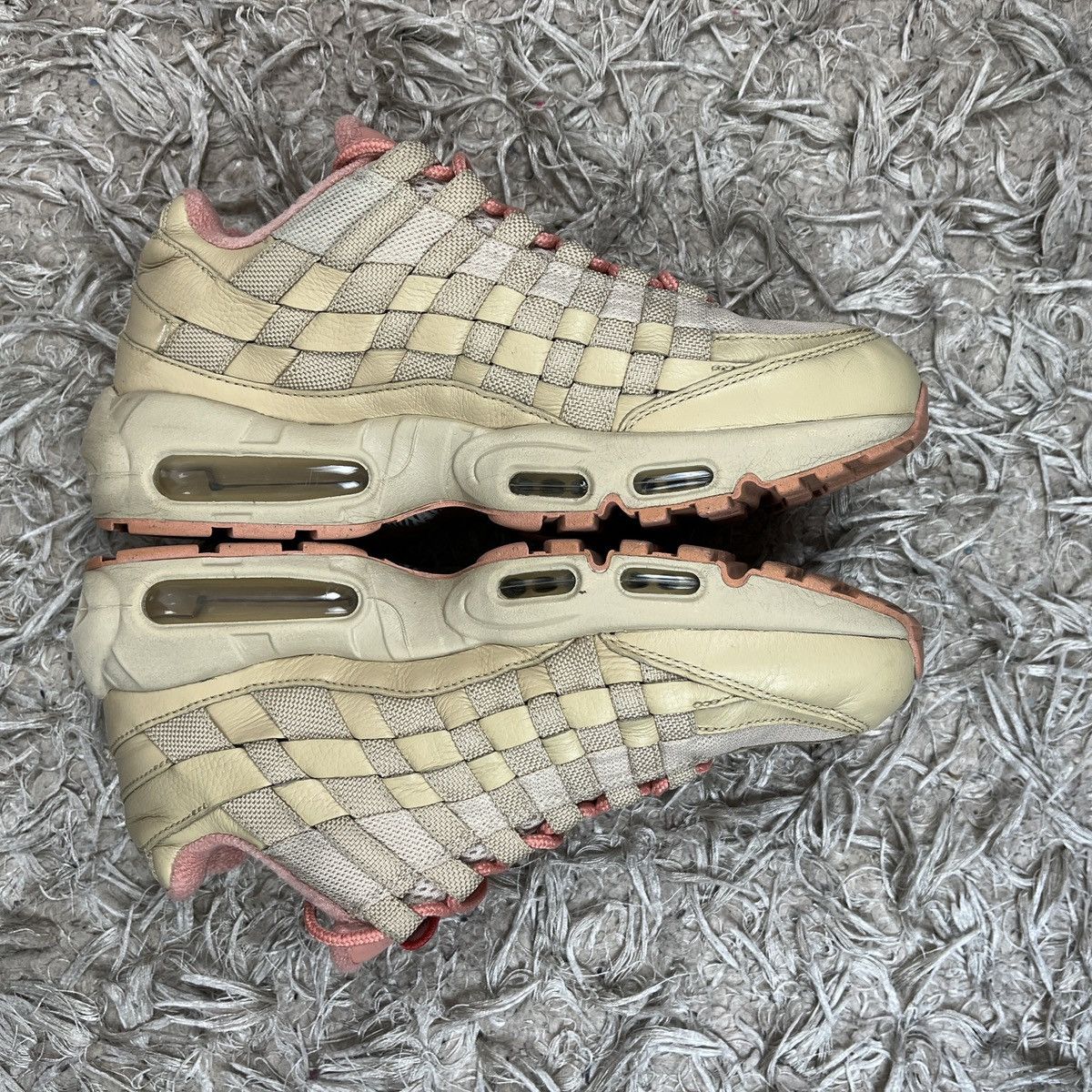 Nike Nike Air Max 95 ID Beige Pink drill Swag Y2k Sport Size US 9.5 / EU 42-43 - 5 Thumbnail