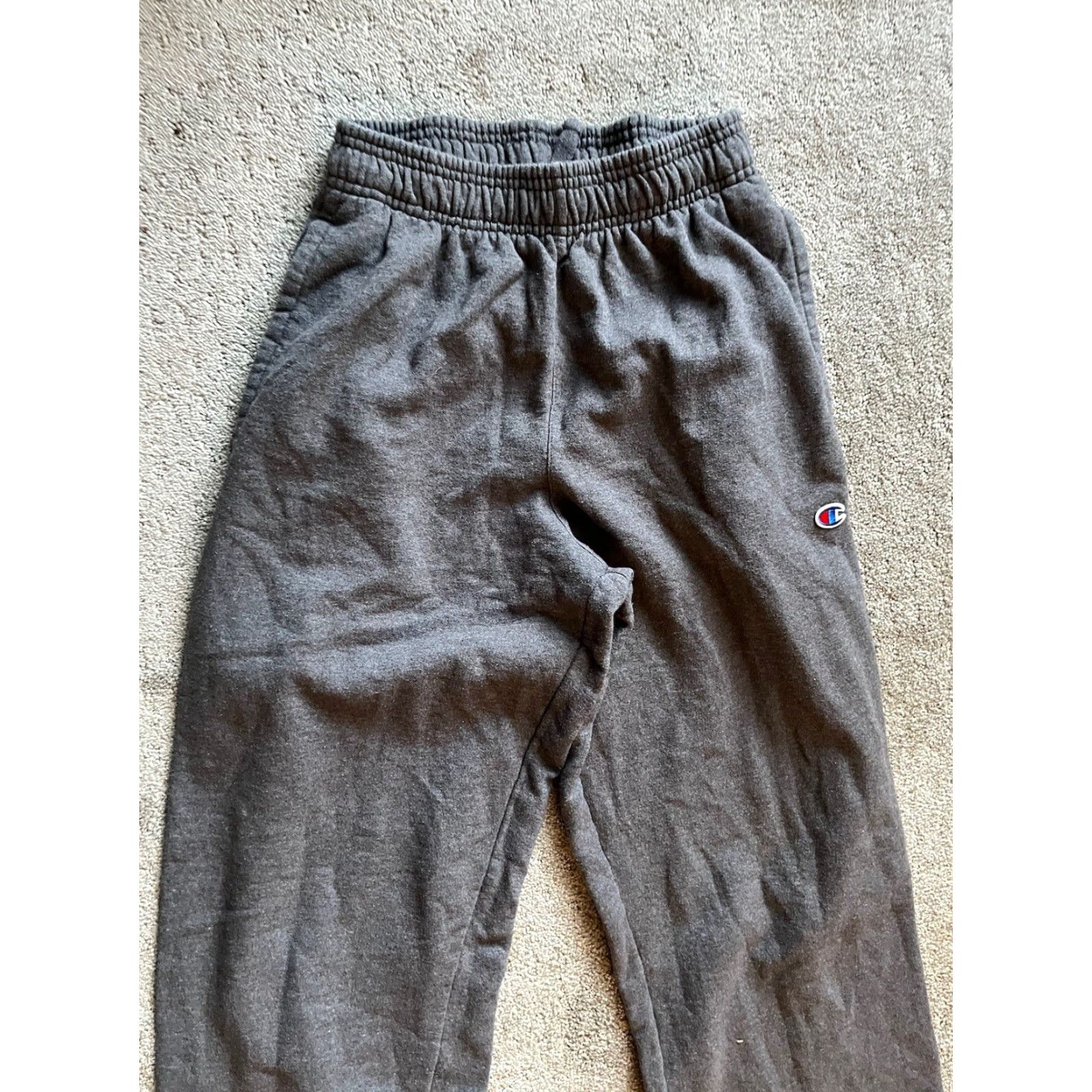 Champion Champion Sweatpants Men's Small Authentic Straight Pocket Logo Gray Cotton Soli Size US 29 - 2 Thumbnail