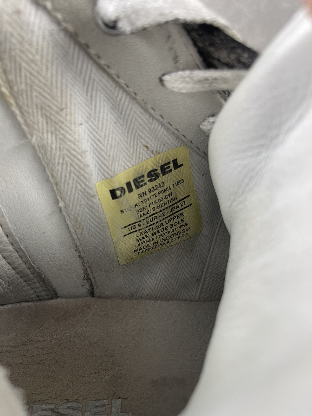 Diesel Diesel Distressed Leather High Top Sneakers with Side Zipper Size US 7 / EU 40 - 9 Thumbnail