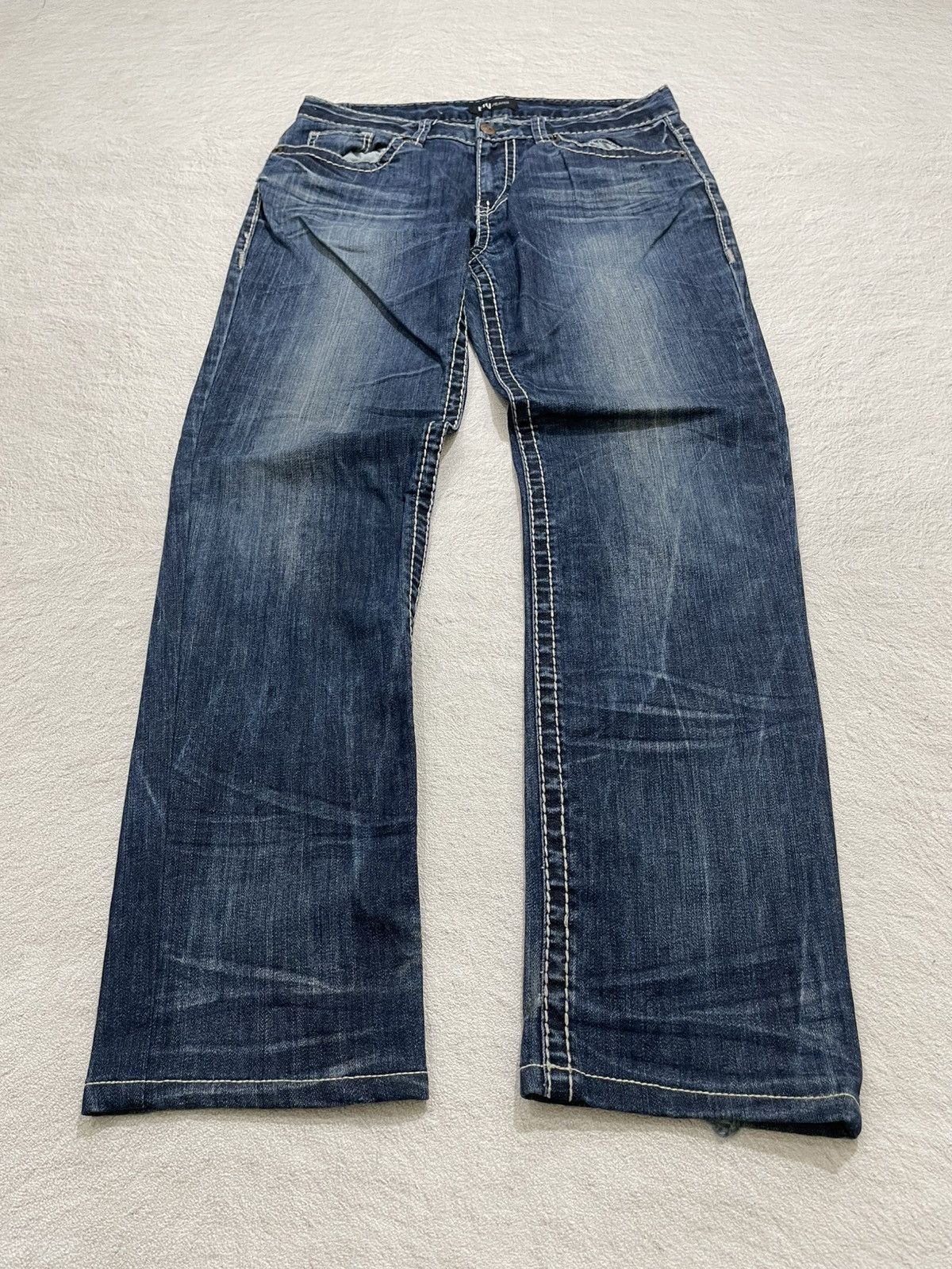If Six Was Nine 2000s FRJ Blue Denim Washed y2k Size US 33 - 1 Thumbnail