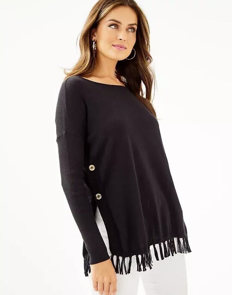 Lilly Pulitzer Lilly Pulitzer Ramona Fringe Sweater Black ( XXS ) Size XXS / US 00 / IT 34 - 7 Thumbnail