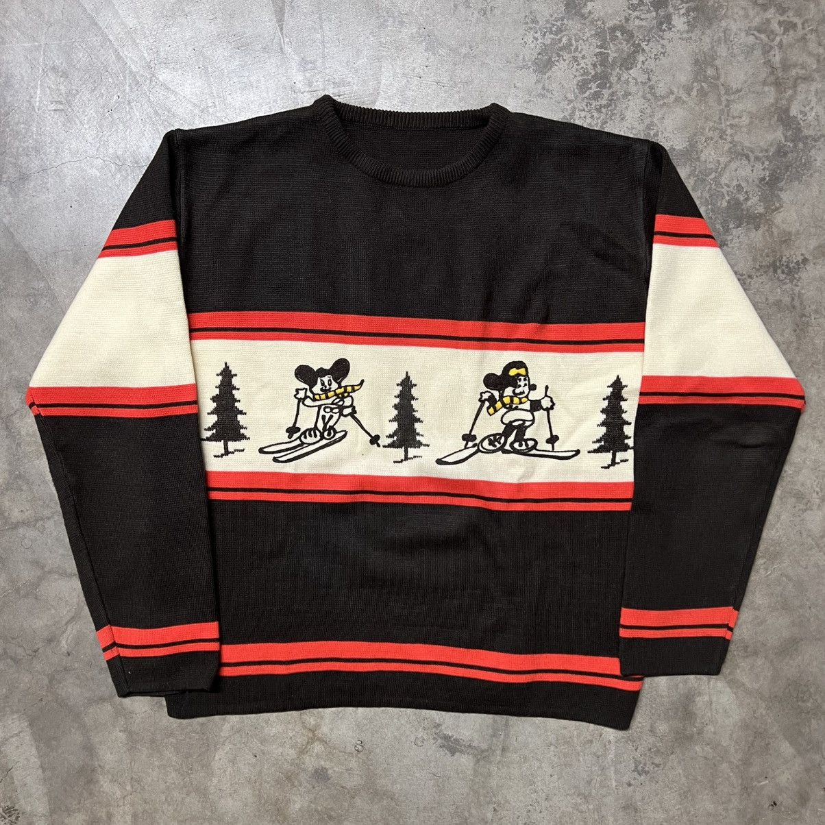 Disney × Mickey Mouse × Vintage Vintage 70’s Disneyland Mickey Mouse Ugly Christmas Sweater Size US L / EU 52-54 / 3 - 3 Thumbnail