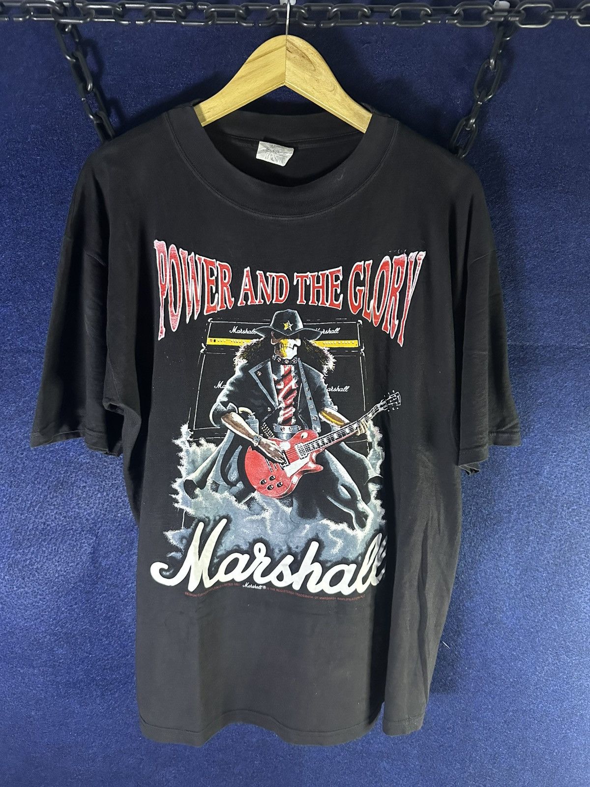 Vintage Rare Vintage 80’s Marshall Amplification Punk skull t-shirt Size US L / EU 52-54 / 3 - 1 Thumbnail