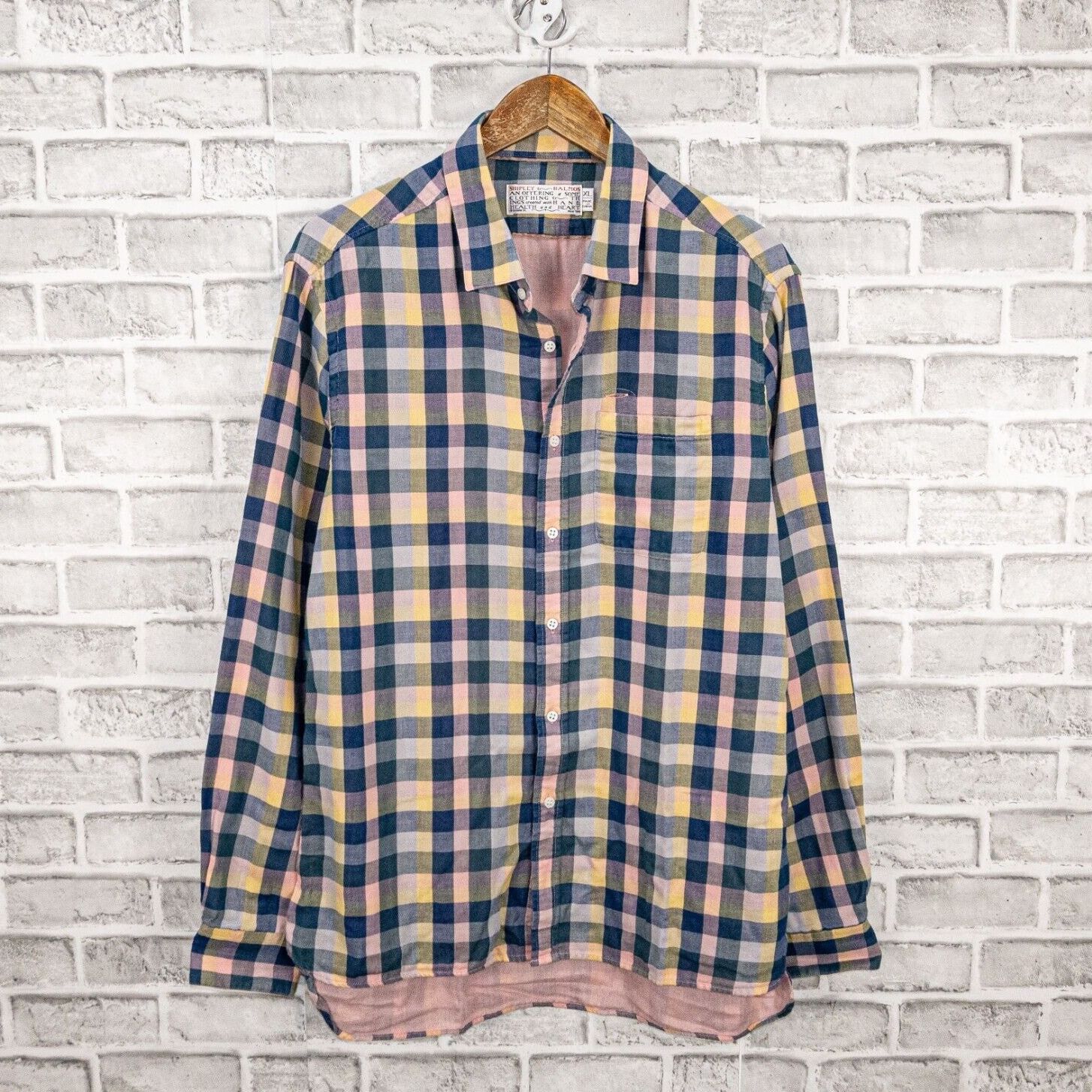 Shipley & Halmos SHIPLEY & HALMOS double layer Button up Shirt in Blue Pink Size US XL / EU 56 / 4 - 1 Thumbnail