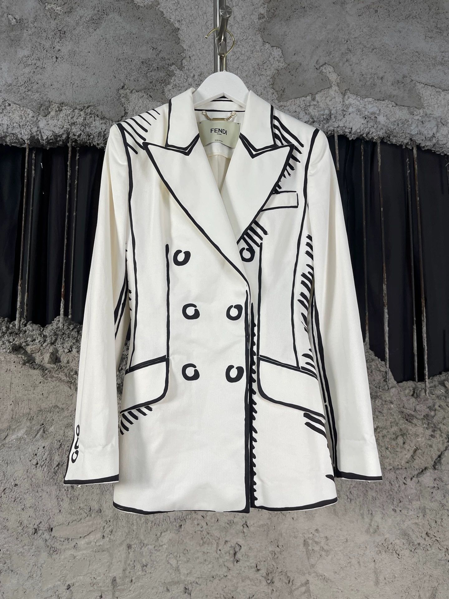 Fendi Fendi Double-Breasted Suit Jacket 36 99 New Size XS / US 0-2 / IT 36-38 - 1 Thumbnail