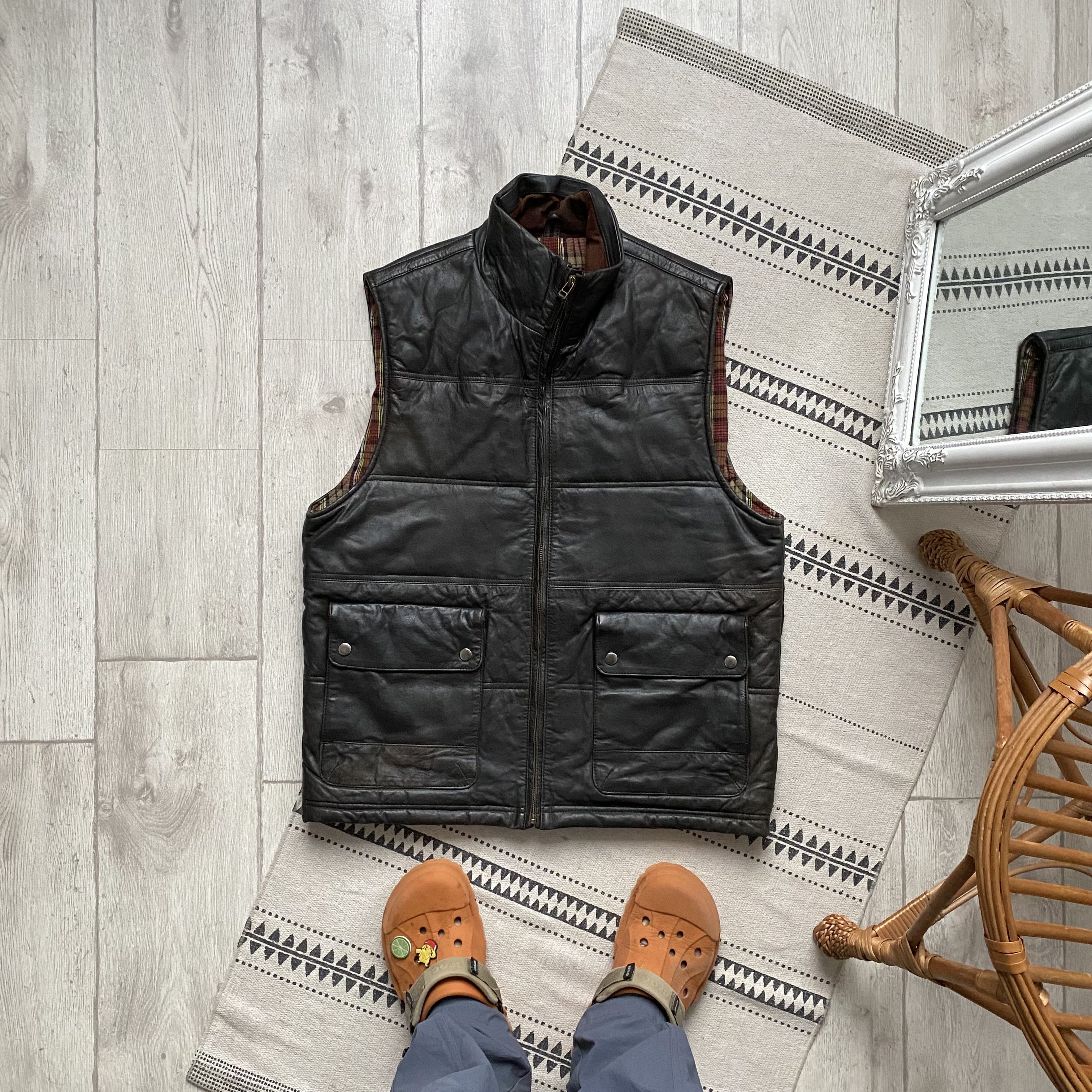 Genuine Leather Vintage 00s Real leather puffer vest jacket diesel style Size US M / EU 48-50 / 2 - 1 Thumbnail