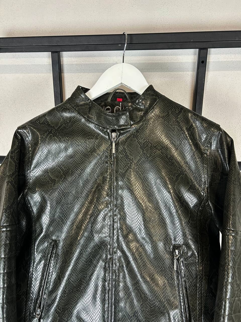 Japanese Brand Black Leather Jacket Snake Print Cropped Biker Y2K Grunge Size US S / EU 44-46 / 1 - 6 Thumbnail