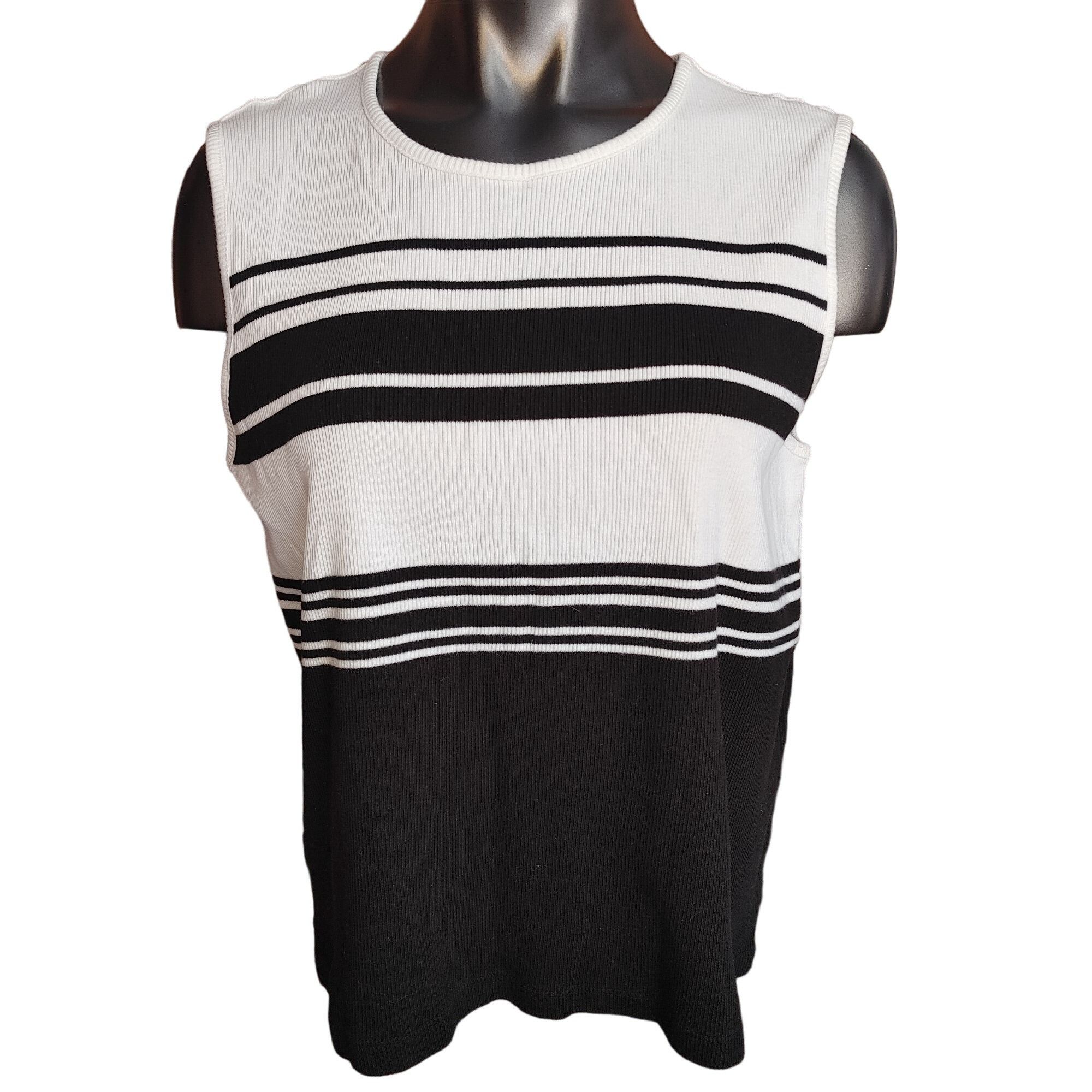 Other Style & Co. Women's Black/White Knit Sleeveless Top XL Size XL / US 12-14 / IT 48-50 - 1 Thumbnail