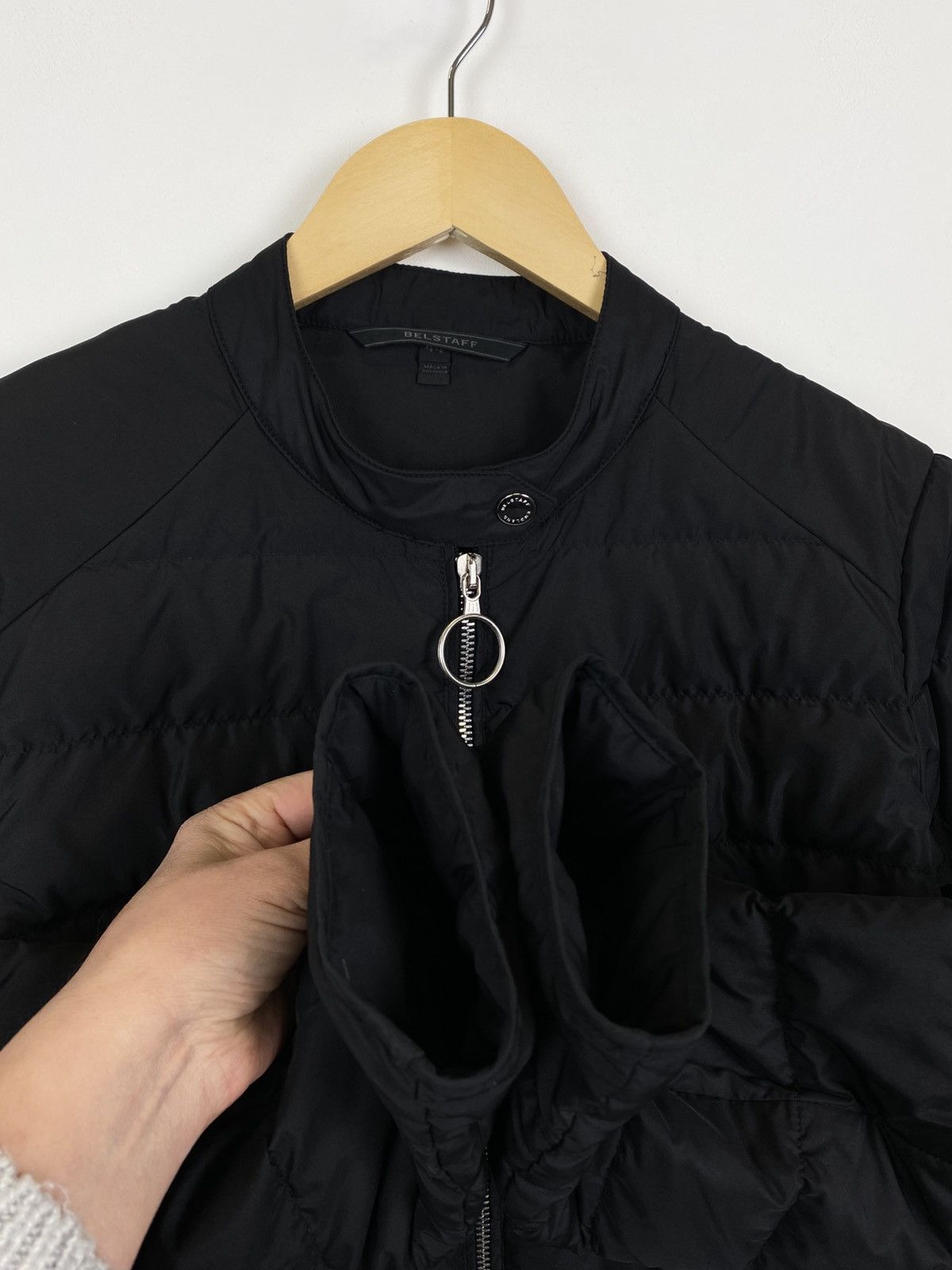 Belstaff Belstaff Full Zip Bomber Jacket Women’s Size 44 Black Logo Size M / US 6-8 / IT 42-44 - 6 Thumbnail
