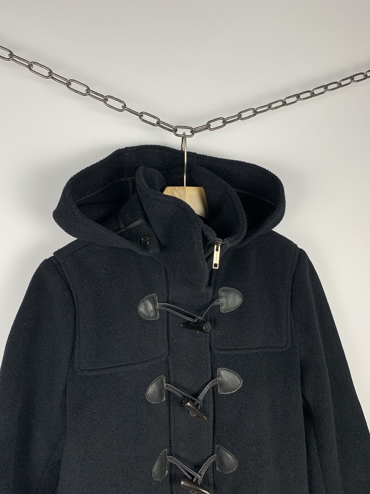 Burberry Burberry London Duffle Coat Wool Sz IT 46 Black Hooded 90’s Size L / US 10 / IT 46 - 2 Thumbnail