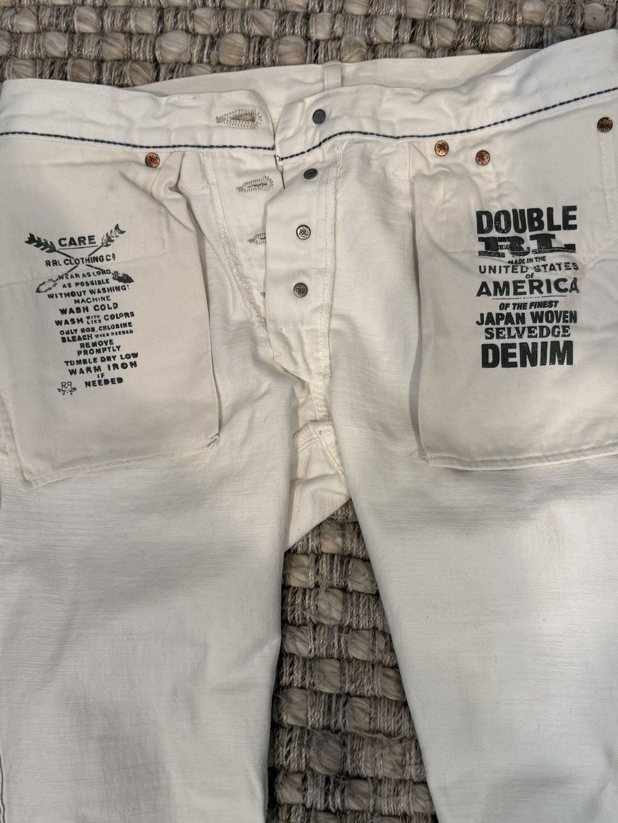 Double high quality RL Ralph Lauren White Jeans 26 denim rrl