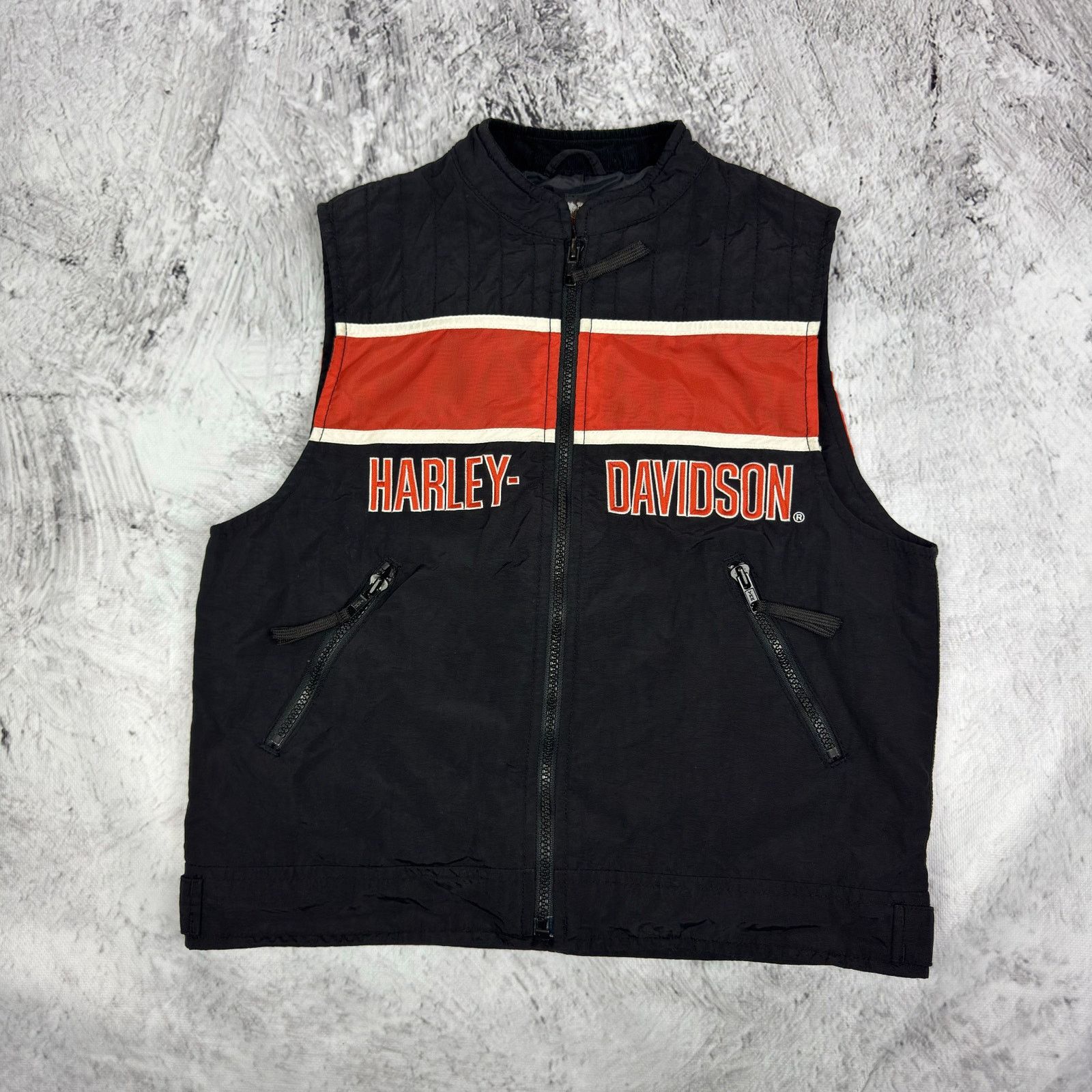 Harley Davidson Harley-Davidson Black Orange Full Zip Racing Vest XL Size M / US 6-8 / IT 42-44 - 2 Thumbnail