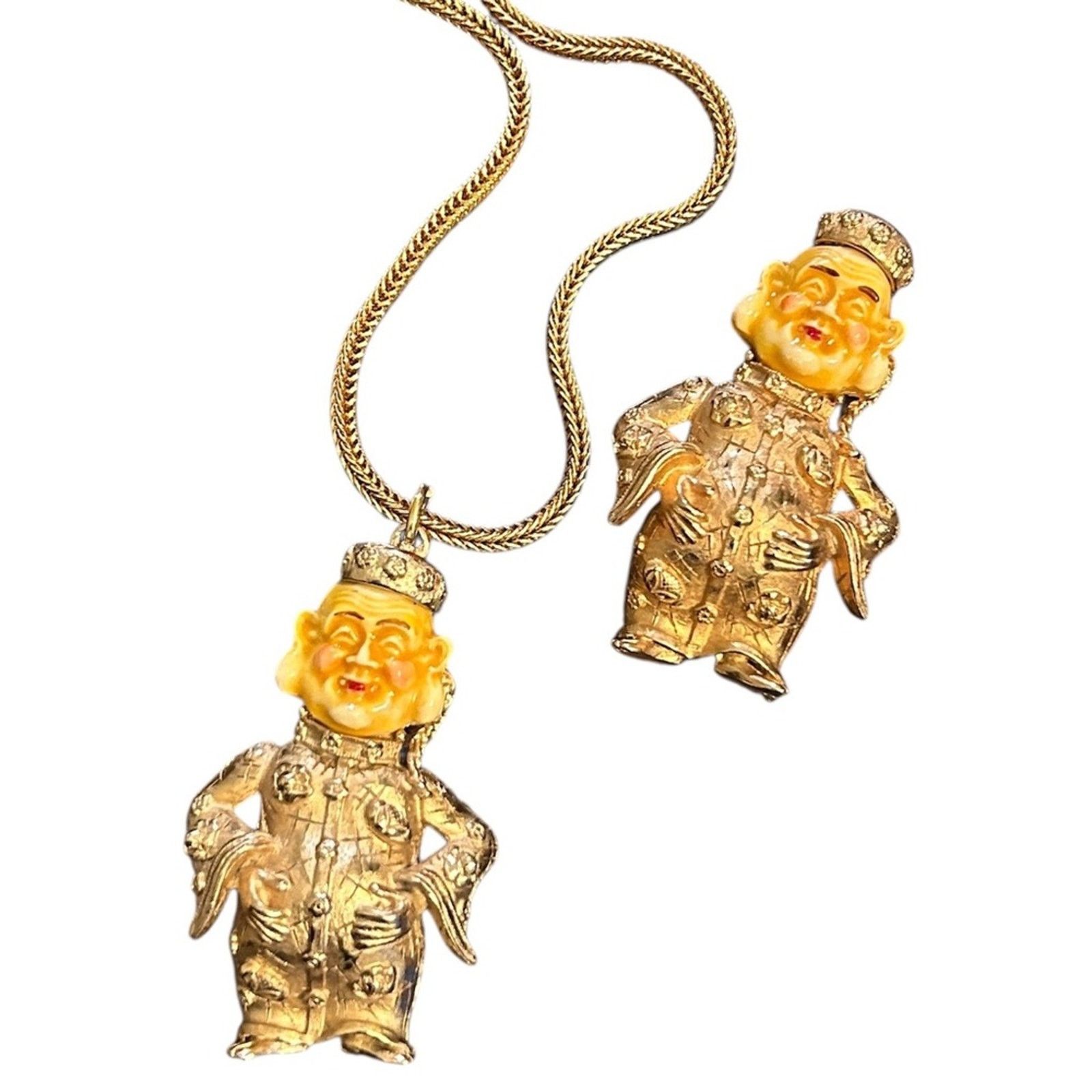 Vintage 70s Vintage NAPIER Asian Inspired Figural Necklace & Brooch Size ONE SIZE - 1 Thumbnail