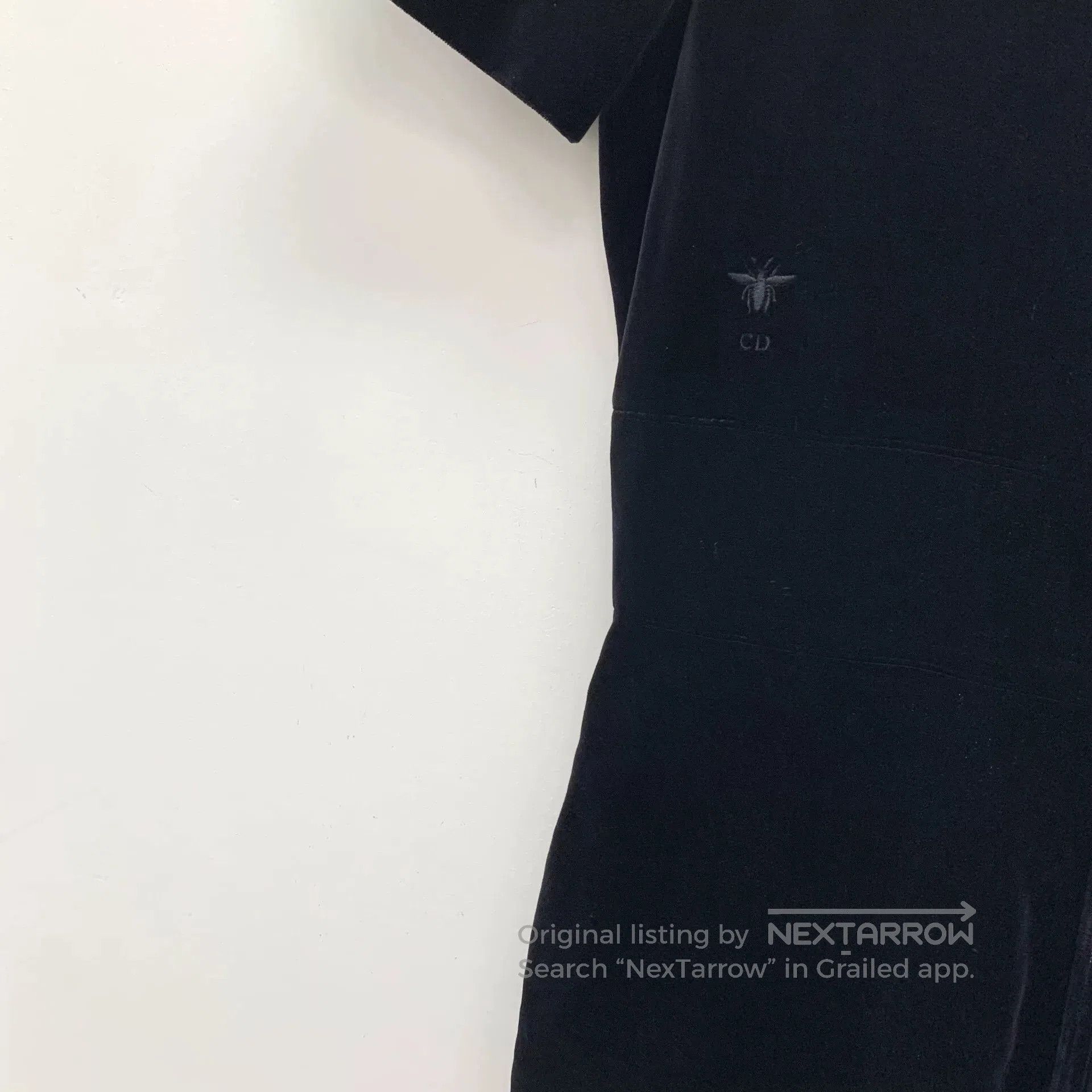 Dior black embroidered collar velvet dress. Size L / US 10 / IT 46 - 4 Thumbnail