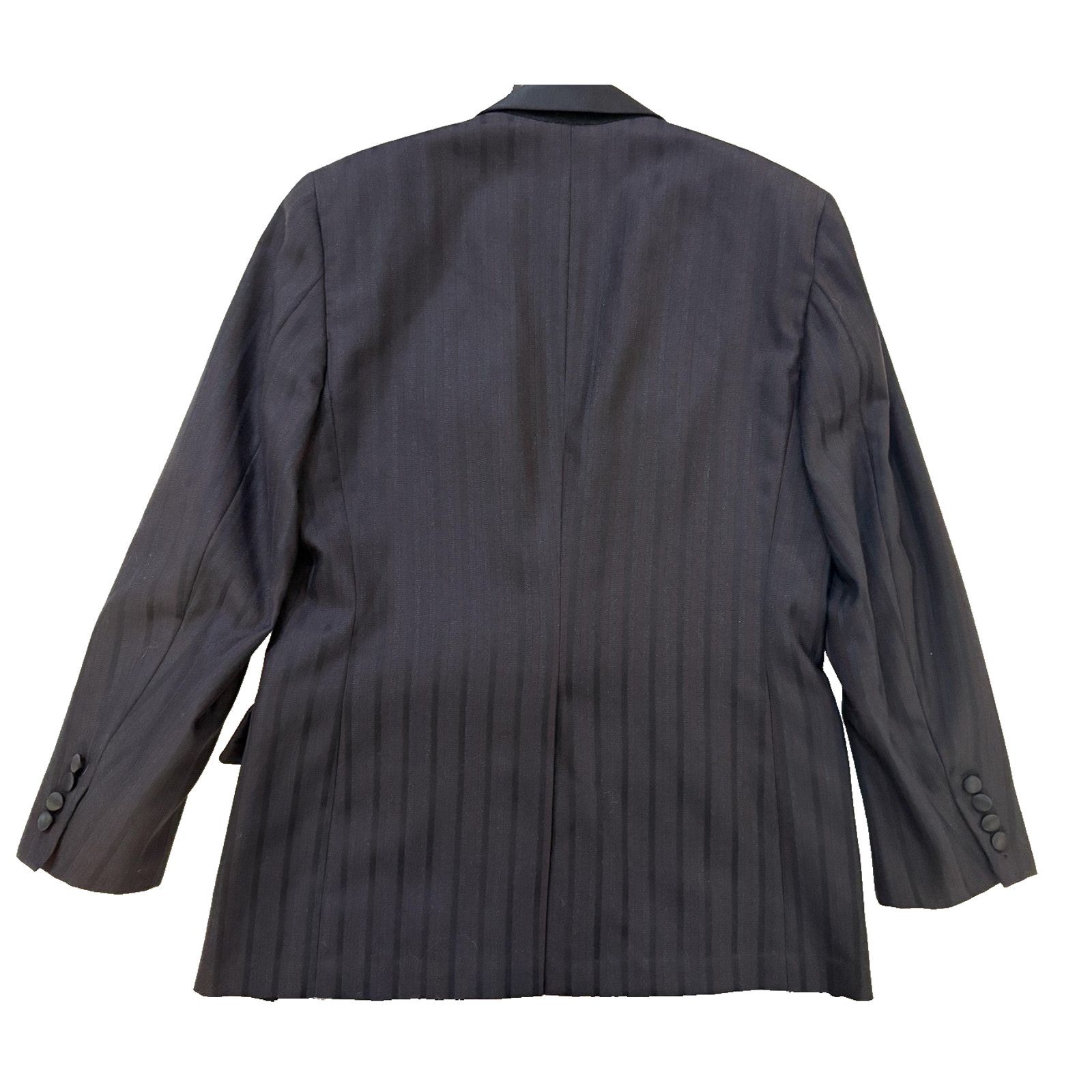 Neiman Marcus Marcus Neiman Marcus Blazer Mens 40 Pinstripe Satin Lapel Size 40R - 9 Thumbnail