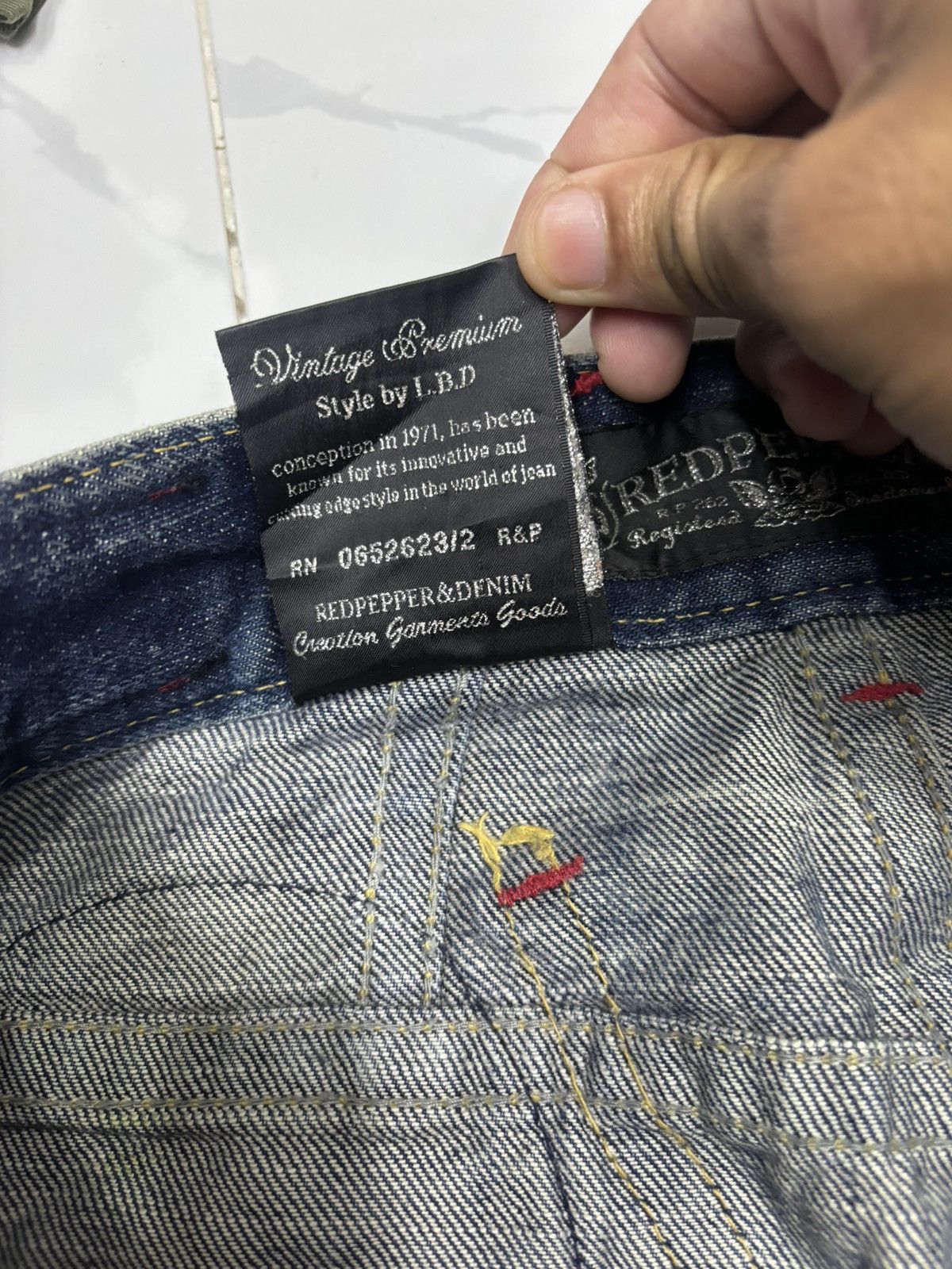 Ed Hardy × Japanese Brand RARE VINTAGE RED PEPPER BAGGY FLARE DISTRESS JEANS Size US 33 - 11 Thumbnail