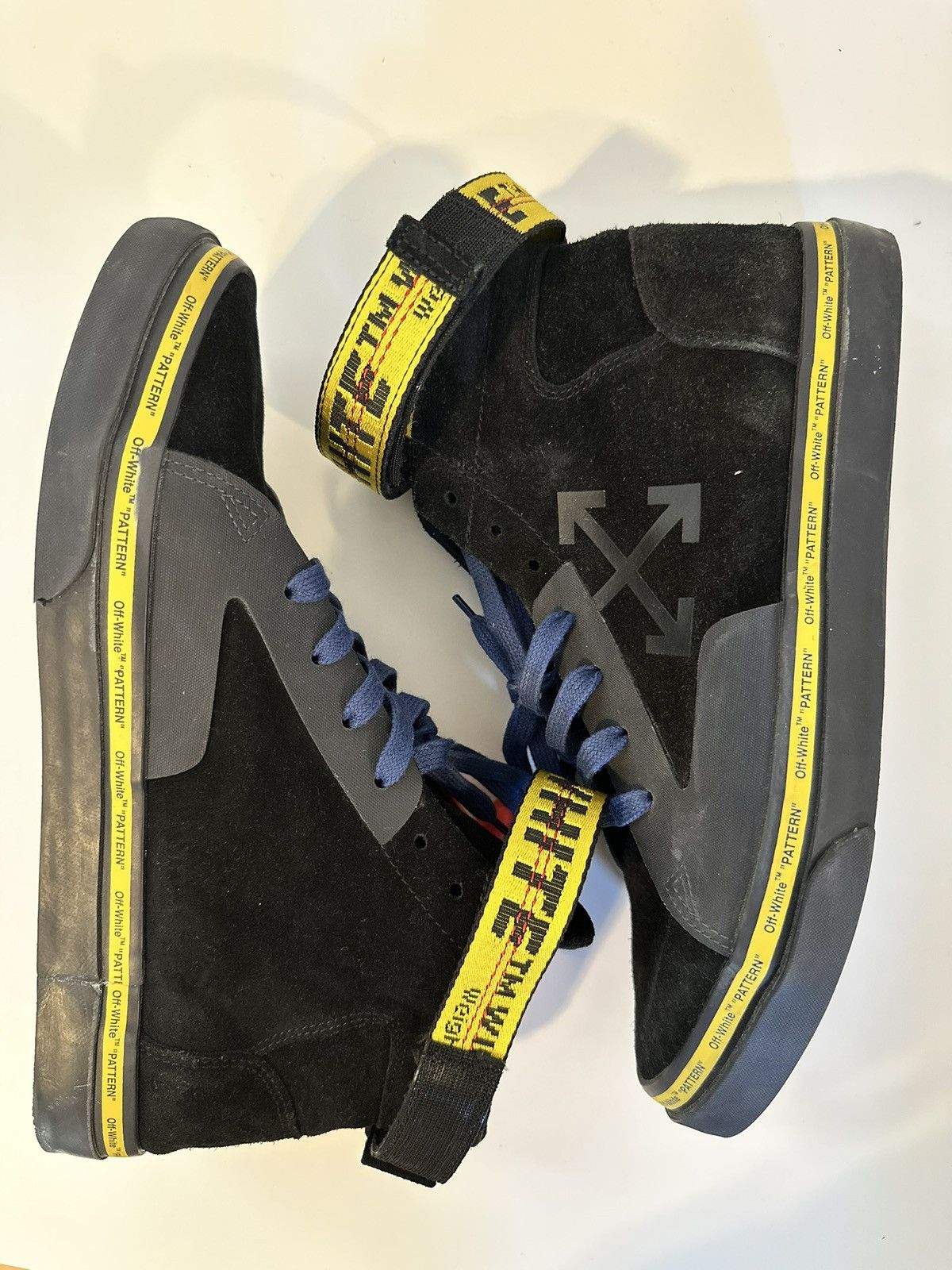Off-White Off -White Vulc Mid Black Yellow Suede Skate Sneakers Size US 10 / EU 43 - 12 Thumbnail