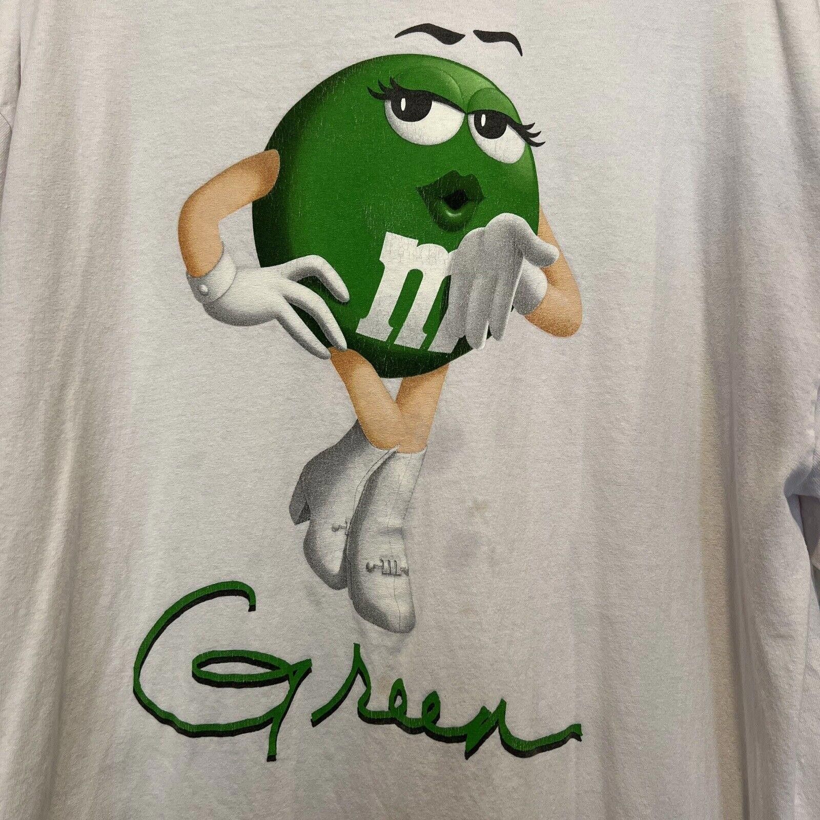 Designer Vintage 90’s RARE Green M&M’s Chocolate Candy Shirt Size 2XL Size US XXL / EU 58 / 5 - 2 Thumbnail