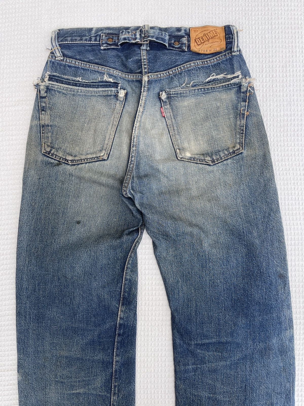 Denime Rare🔥Vintage DENIME Japan Slevedge Distressed Jeans Size US 30 / EU 46 - 5 Thumbnail