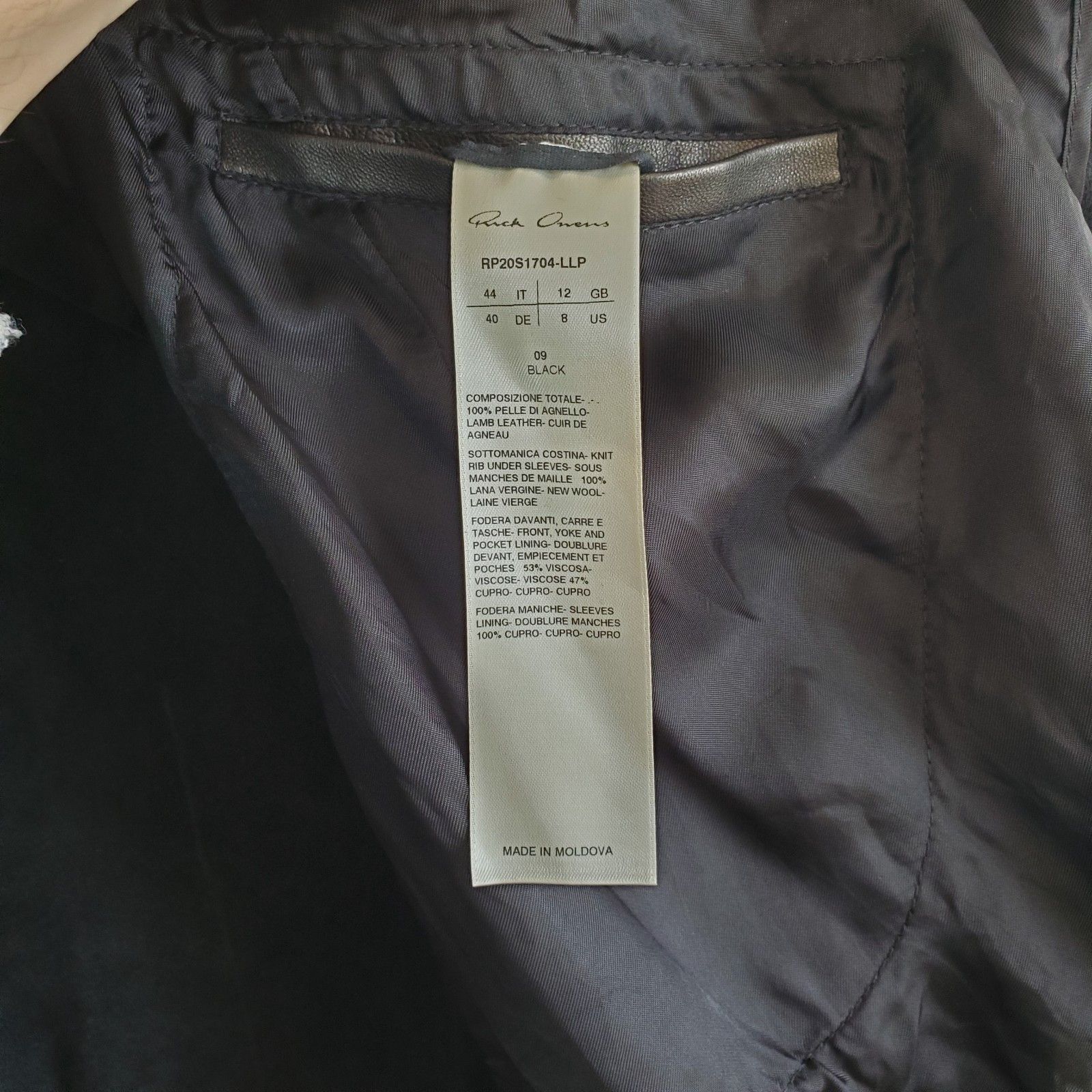 Rick Owens NWT Rick Owens Tecuatl SS 20 Lambskin Biker Jacket Size 8 Size M / US 6-8 / IT 42-44 - 7 Thumbnail