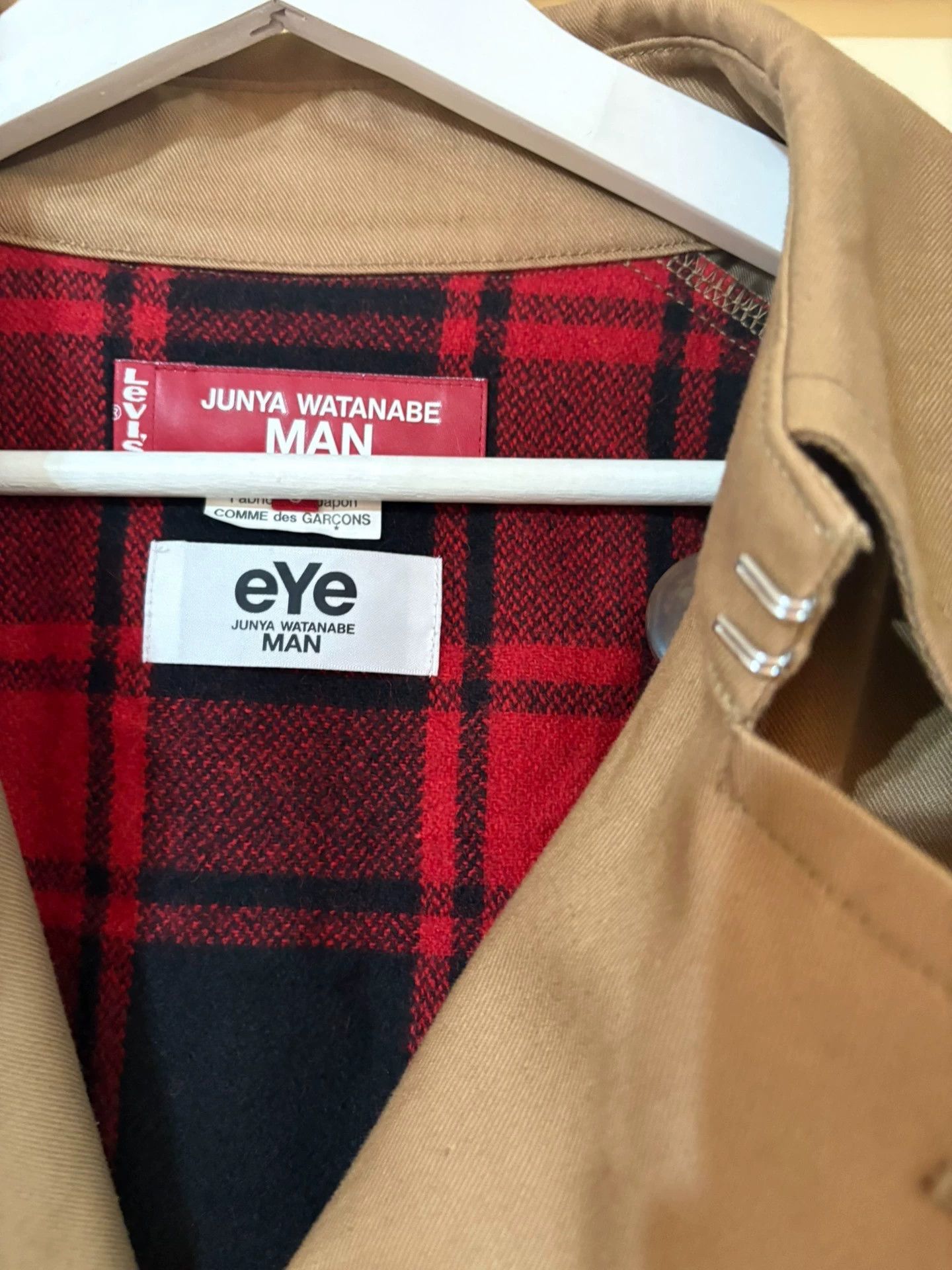 Junya Watanabe Junya Watanabe Man 22AW x Levi DB Camo Red Plaid S Size US S / EU 44-46 / 1 - 4 Thumbnail
