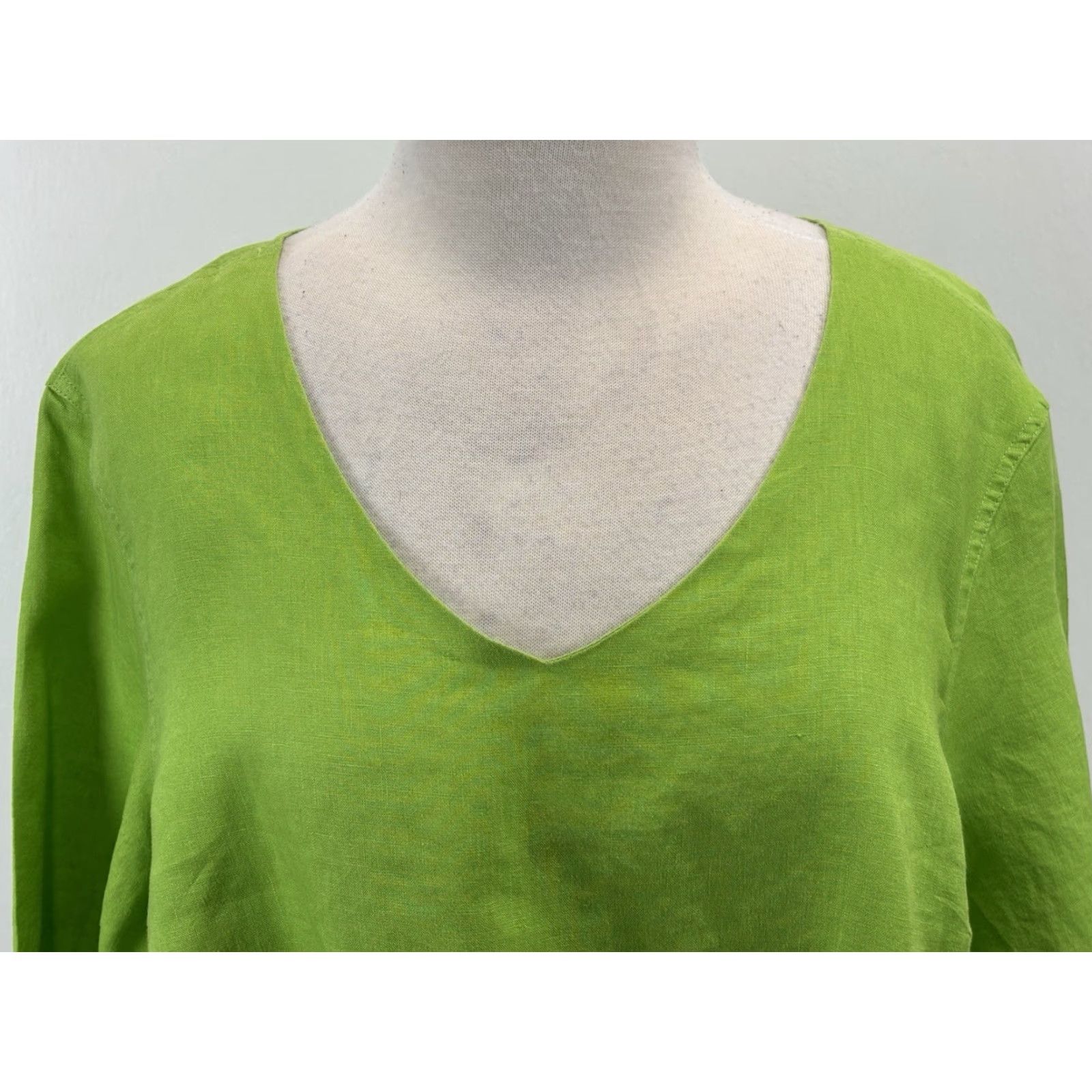 Vintage Ali Miles Linen Tunic Top Shirt Womens XL Green Breathable Lagonlook Artsy Vintage No? Size XL / US 12-14 / IT 48-50 - 5 Thumbnail