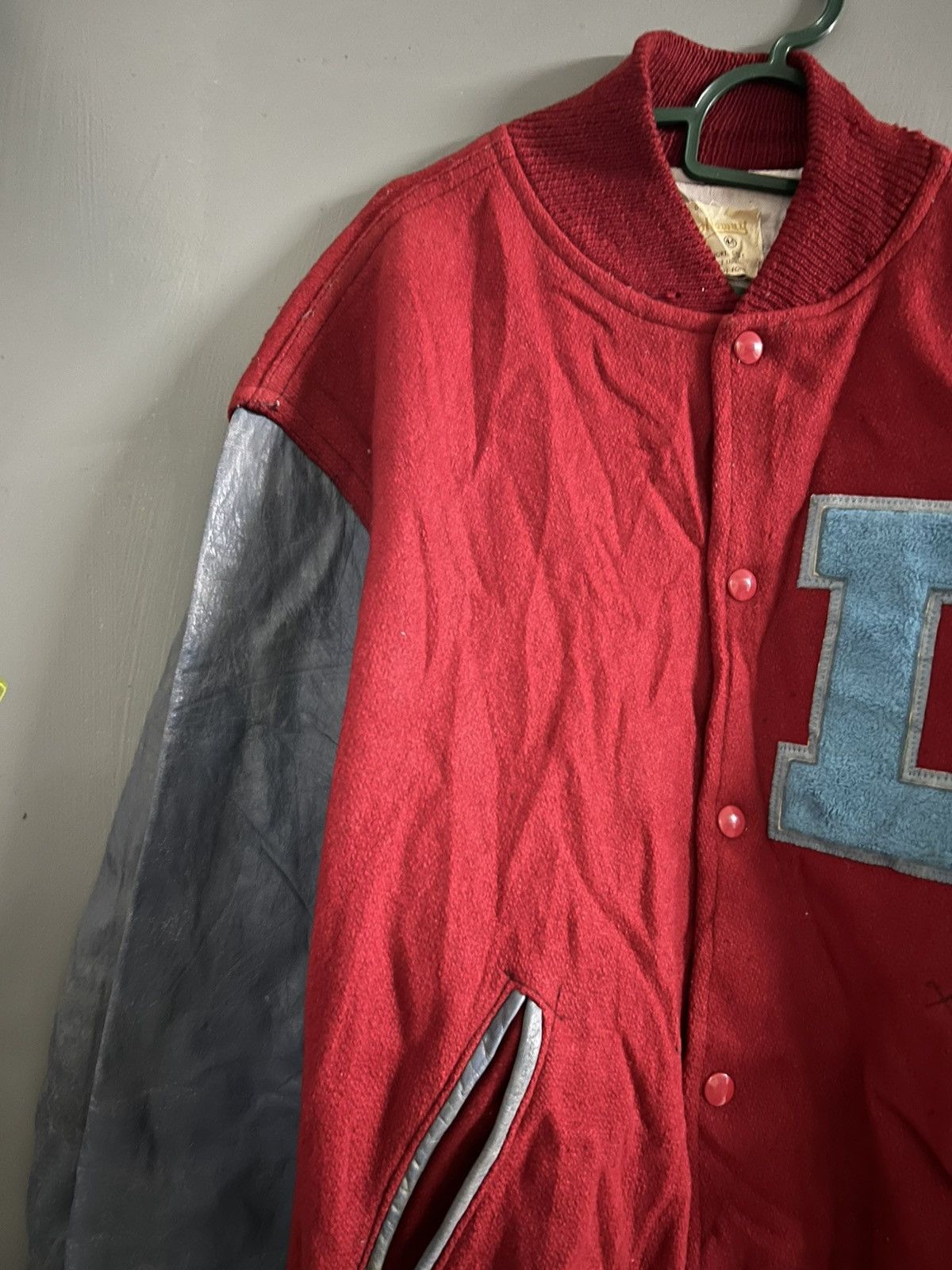 Holloway × Vintage VINTAGE 70’s HOLLOWAY LEATHER VARSITY JACKET Size US XL / EU 56 / 4 - 5 Thumbnail