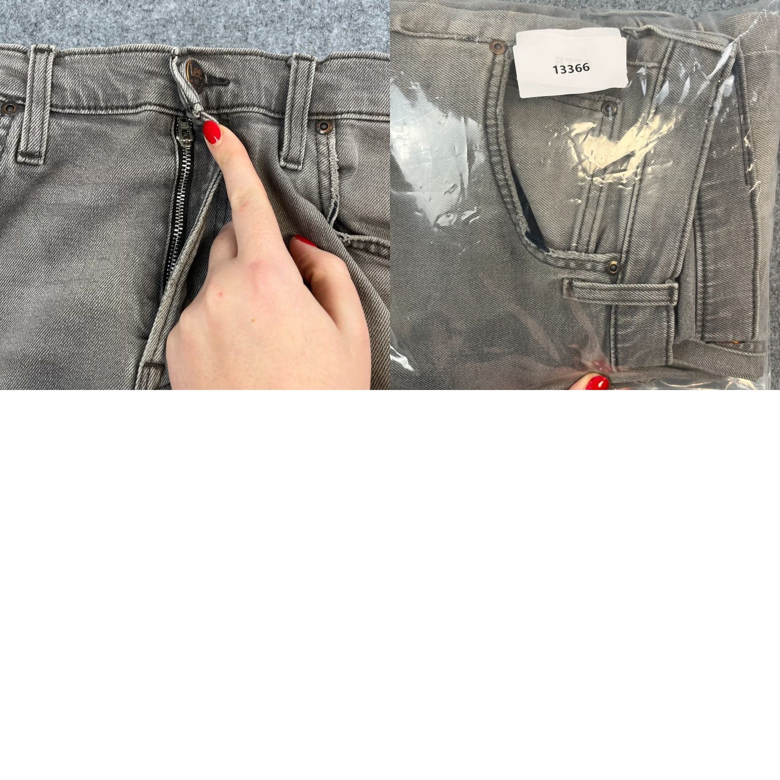 Lee Lee Mens Jeans Slim Fit 32 32 Light Grey Wash Denim Zip Fly 5-Pocket Tapered Size US 32 / EU 48 - 9 Thumbnail