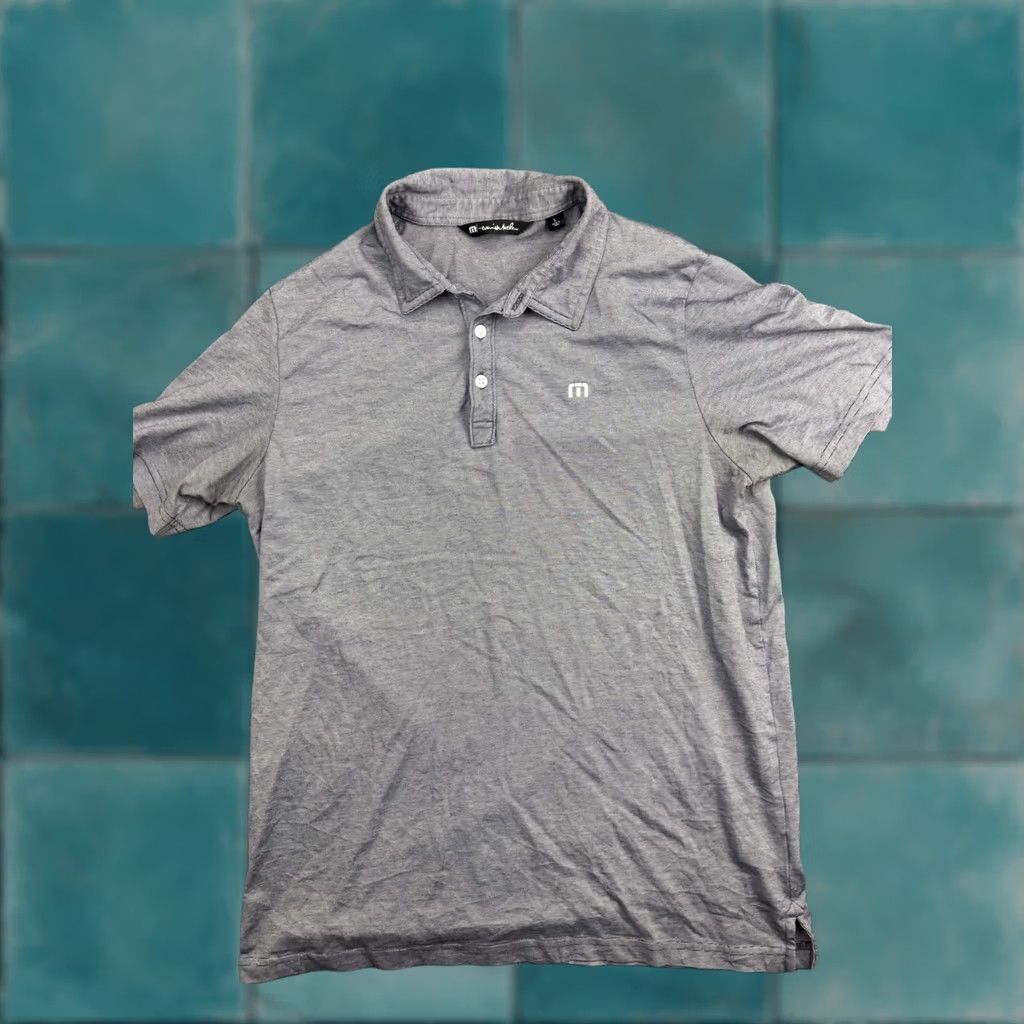 TravisMathew Travis Mathew Polo Shirt Mens Large Gray Striped Golf Performance Casual Size US L / EU 52-54 / 3 - 1 Thumbnail