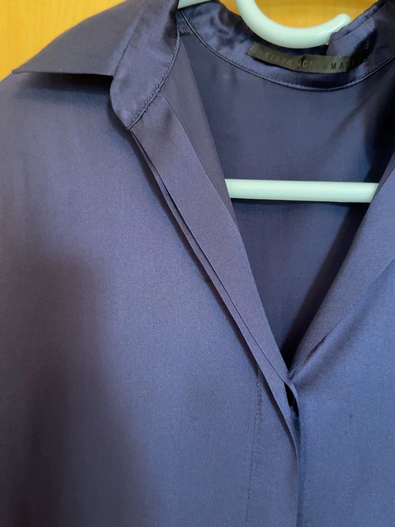 Haider Ackermann Haider Ackermann Blue long-sleeved shirt Size 4XL / US 24-26 - 3 Thumbnail
