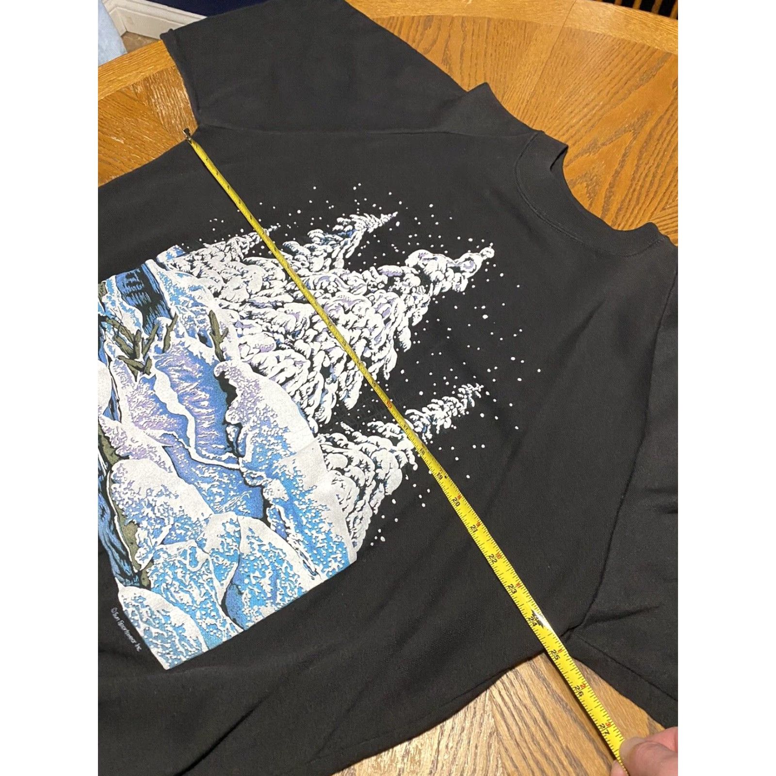 VINTAGE Sun Sun Crewneck Sweatshirt Men 2XL Black Winter Christmas 80s 90s Holiday Snow