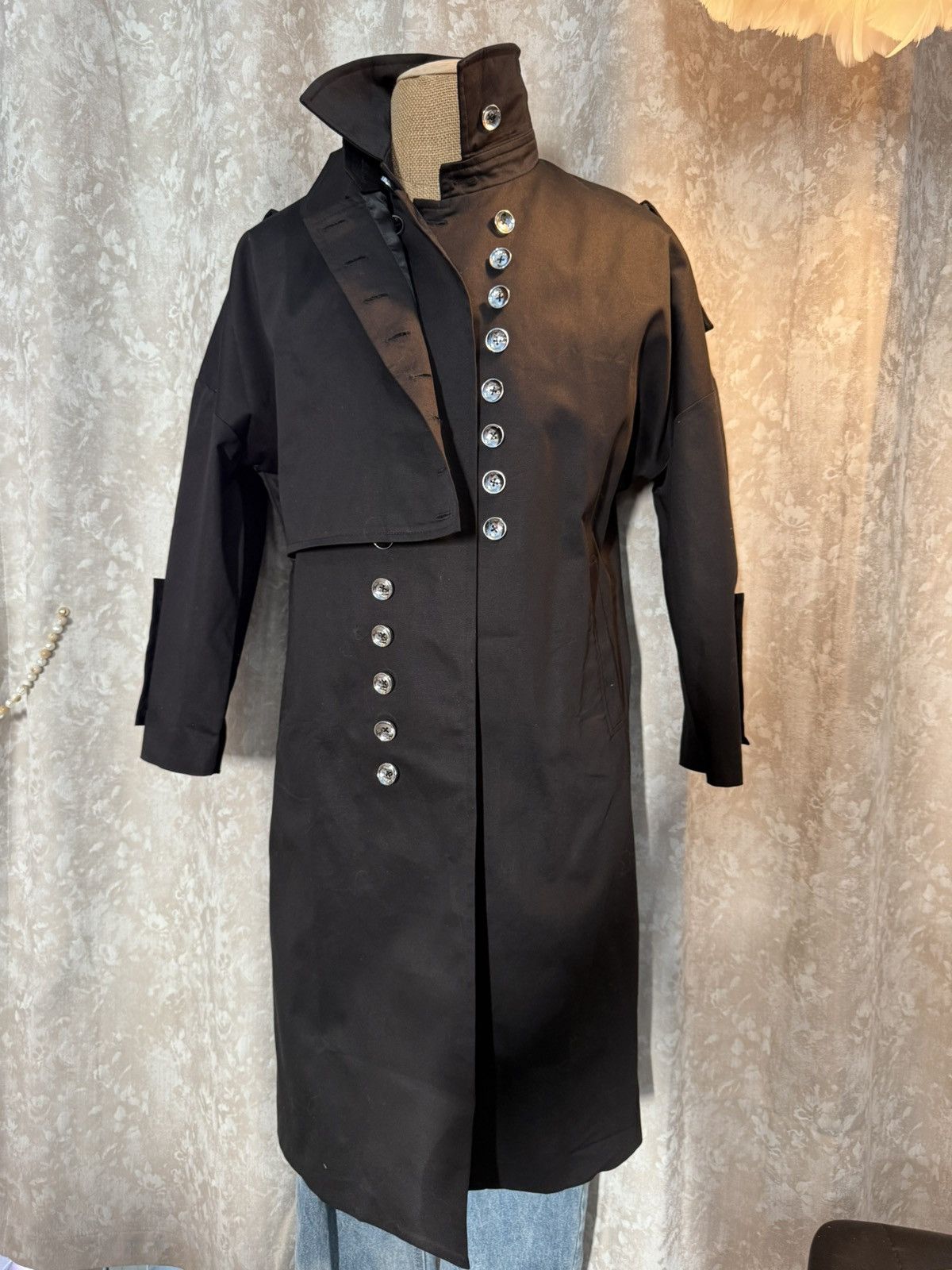 Other Gothic Military-Style Black Trench Coat – Bold Statement Size US L / EU 52-54 / 3 - 1 Thumbnail