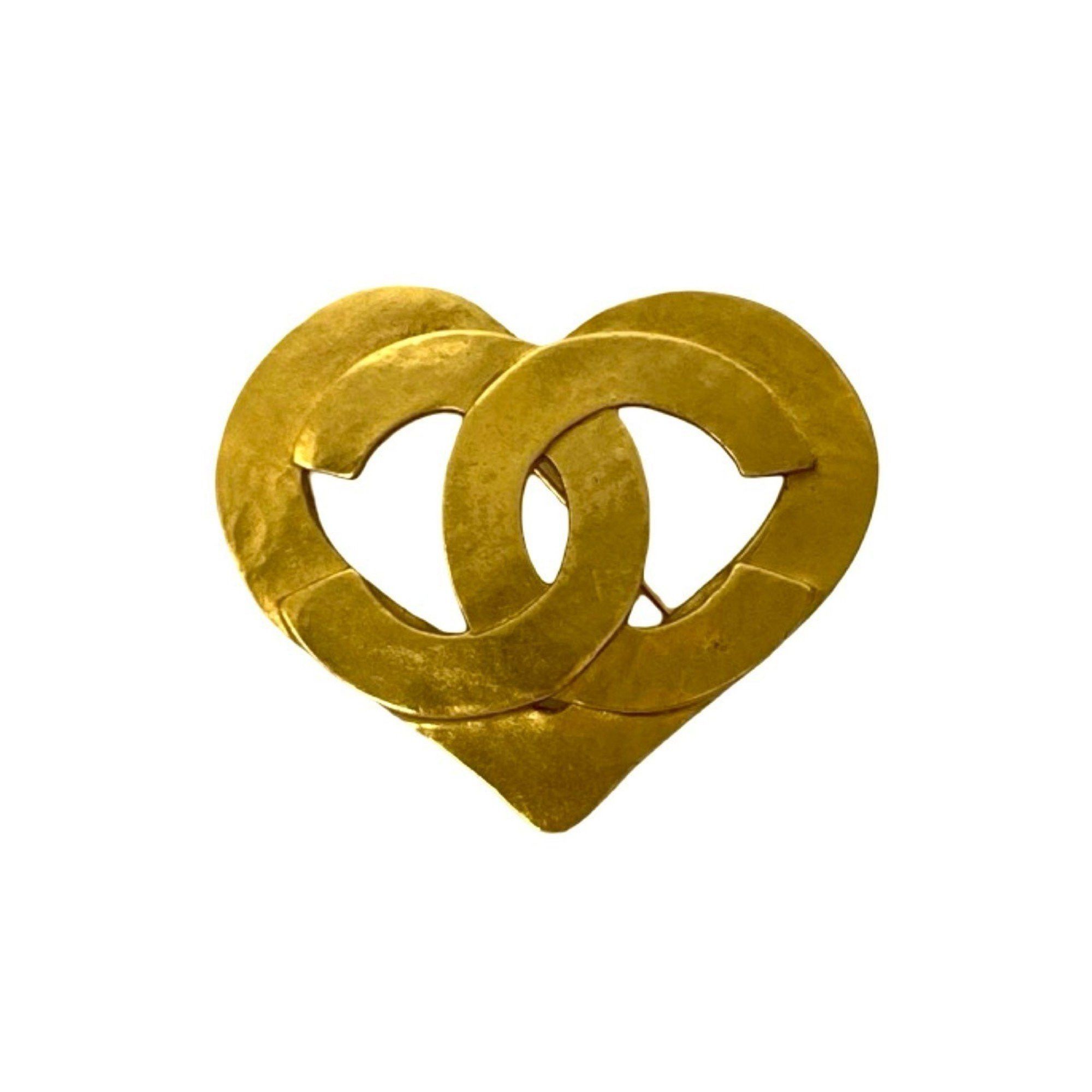 Chanel CHANEL Coco Mark Heart Motif GP Brooch Accessory Gold 3302j Size ONE SIZE - 1 Thumbnail