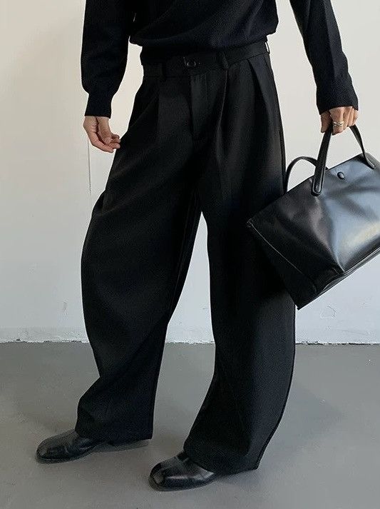 Japanese Brand × Vintage Cleanfit retro fashion loose fit pleated barrel leg pants Size US 30 / EU 46 - 3 Thumbnail