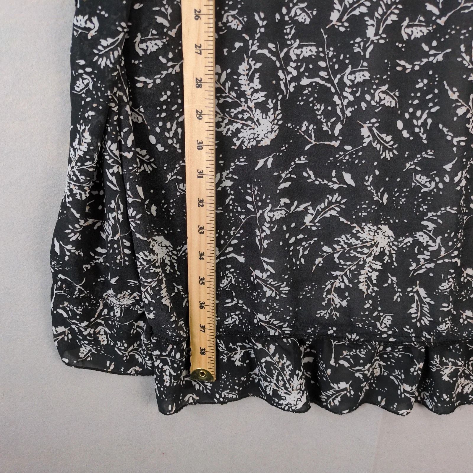 Other Laon Black Floral Print Sheer Long Kimono Open Cardigan XL Size XL / US 12-14 / IT 48-50 - 5 Thumbnail