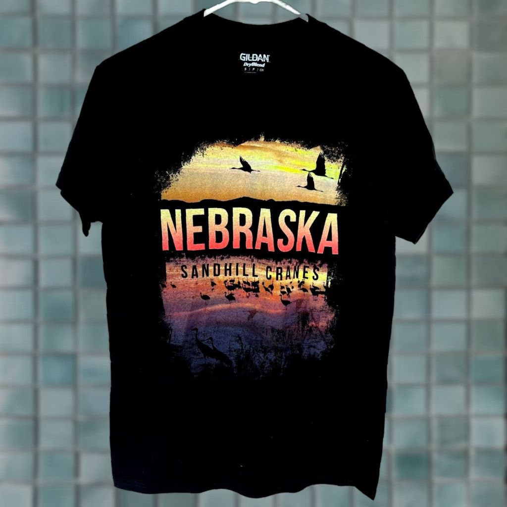 Gildan Gildan Nebraska Sandhill Cranes Graphic Black T Shirt Mens Small Dry Blend Crew Neck Short Sleeve 50% Cotton 50% Polyester Size US S / EU 44-46 / 1 - 1 Thumbnail