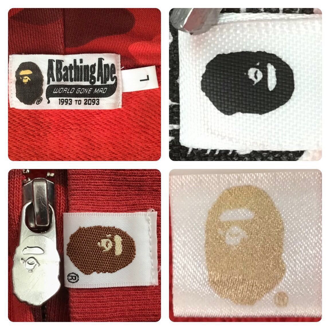 Bape BAPE LOGO Red camo full zip hoodie a bathing ape Size US L / EU 52-54 / 3 - 7 Thumbnail
