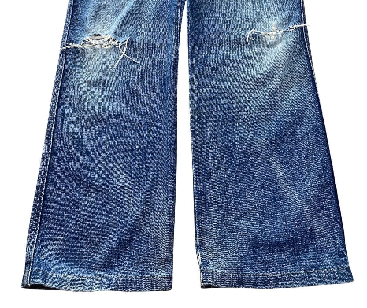 Japanese Brand Japanese Brand Blue Wash Ripped Straight Leg Jeans Size US 34 / EU 50 - 5 Thumbnail