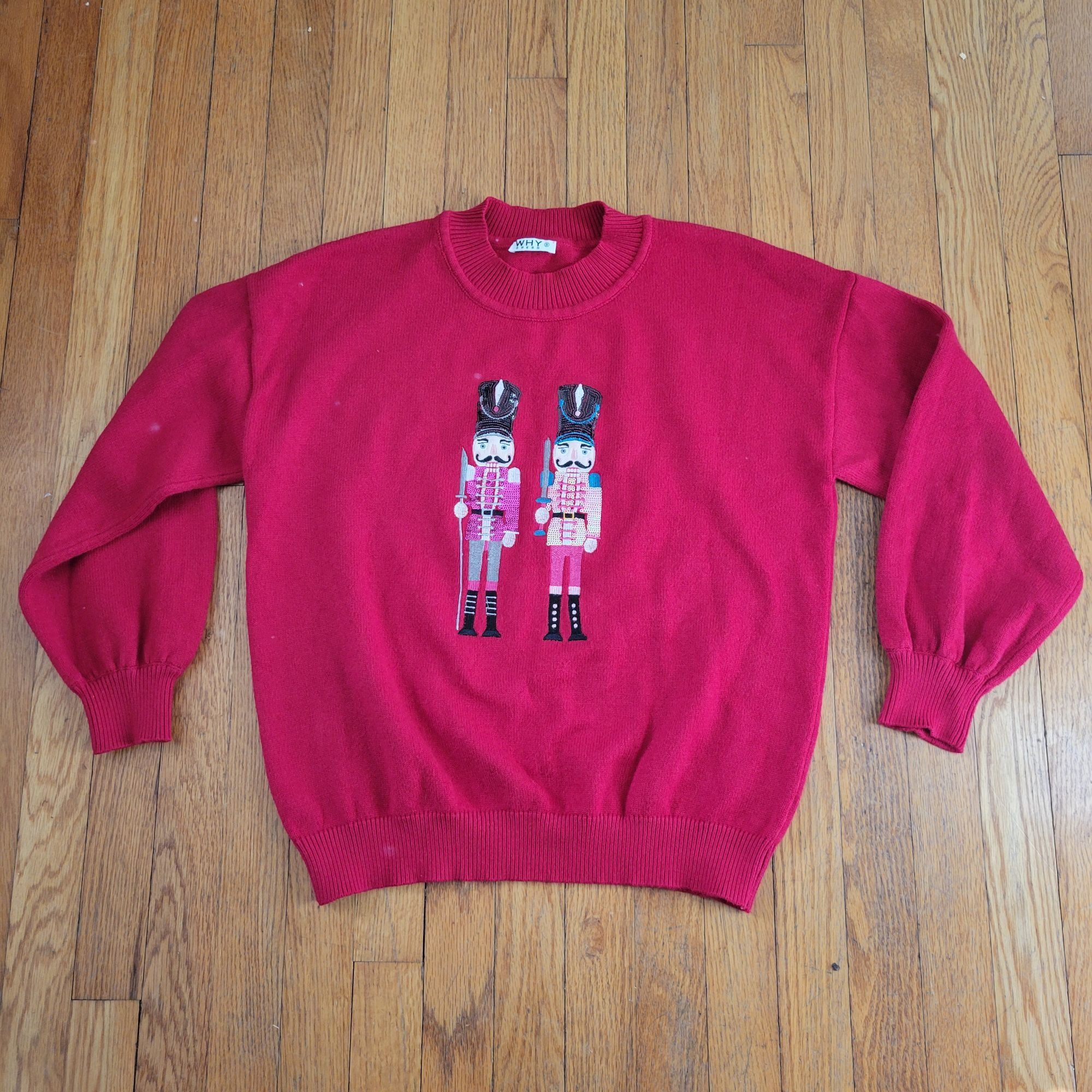 Vintage Nutcracker Embroidered Red Sequined Sweater S Bling Holiday Size S / US 4 / IT 40 - 1 Thumbnail