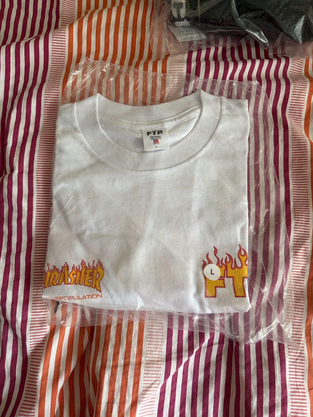 Fuck The Population × Thrasher FTP White Thrasher Flame Logo Tee Size LARGE BRAND NEW Size US L / EU 52-54 / 3 - 2 Thumbnail