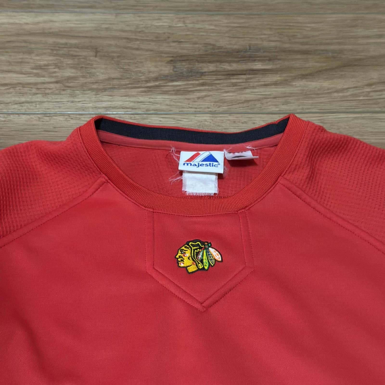Majestic Vintage Y2K Chicago Blackhawks Majestic Therma Base Shirt Size US XL / EU 56 / 4 - 2 Thumbnail