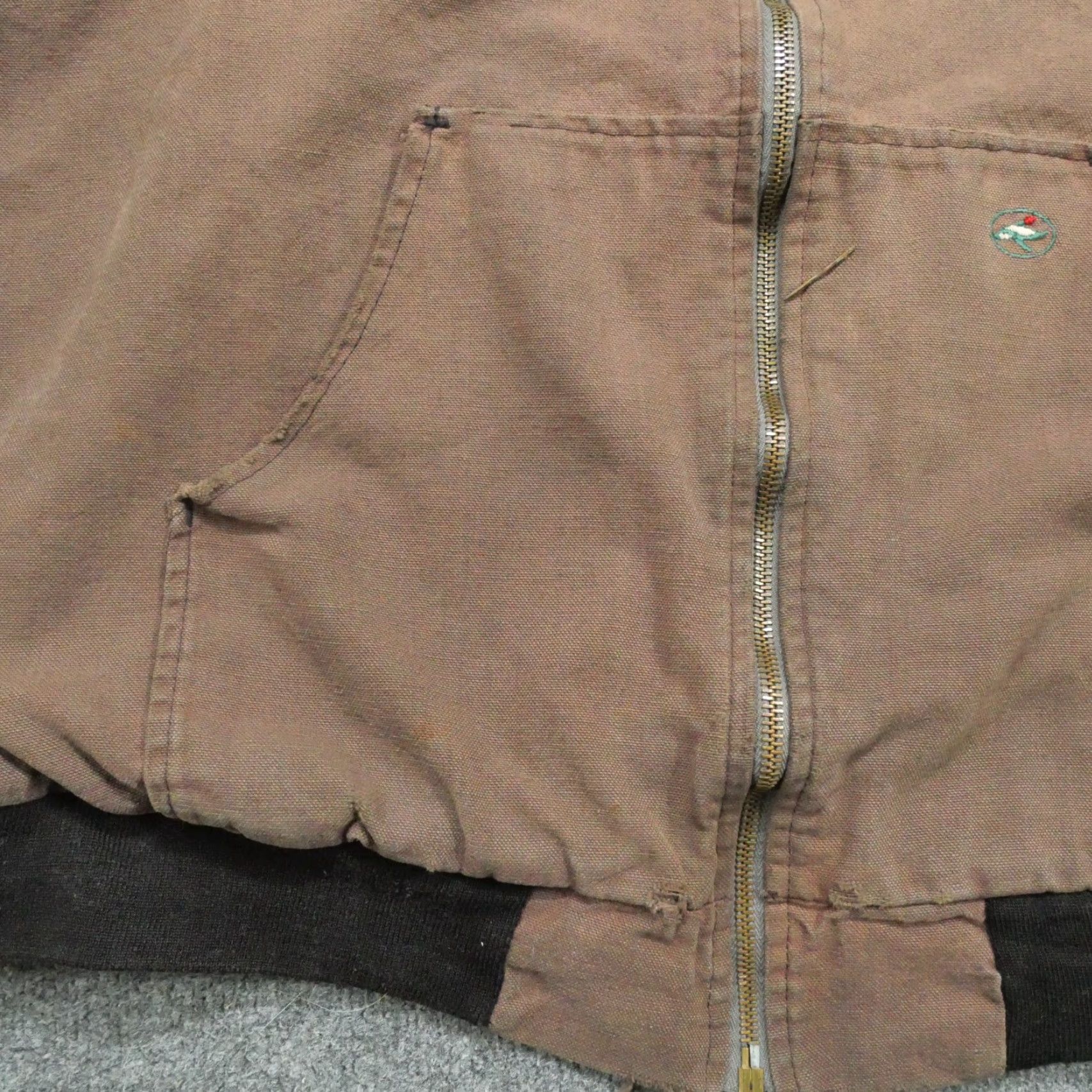 Vintage VINTAGE DuckHead Jacket Mens XLT Brown 90s Hooded Lined Cotton Canvas Zip Workwear Grunge 90s Mens XLT Brown Size US XL / EU 56 / 4 - 4 Thumbnail