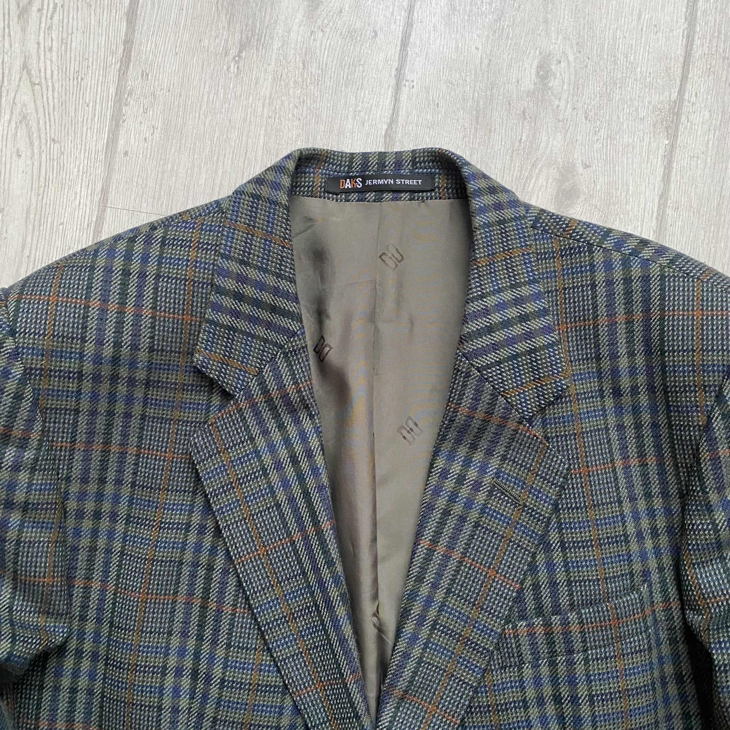DAKS Vintage 90s Daks Wool Blazer checkered Size 44R - 2 Thumbnail