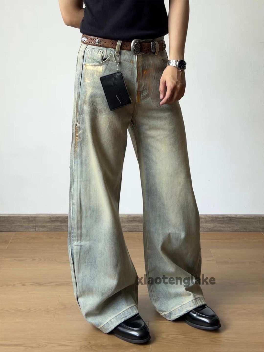 Jean Xz outdoor utility punk yuppie grunge stain paint jeans Size US 33 - 4 Thumbnail