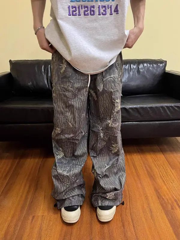 Gray High Street Vintage Loose Casual Pants