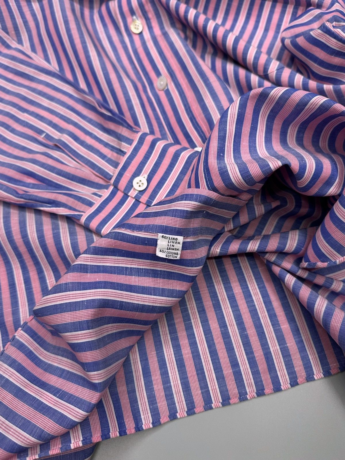 Kiton Kiton Linen Button Up Shirt Size US XL / EU 56 / 4 - 6 Thumbnail