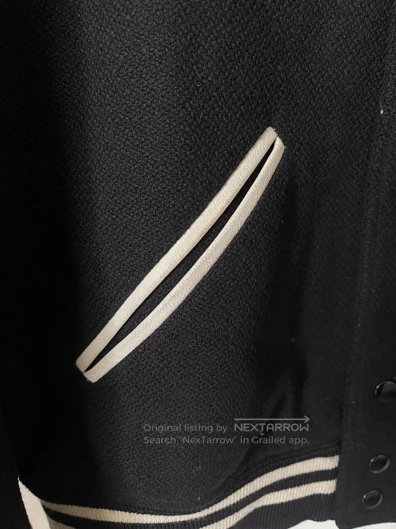 Saint Laurent Paris Saint Laurent Paris Black and White Wool Baseball Jacket Size US S / EU 44-46 / 1 - 6 Thumbnail